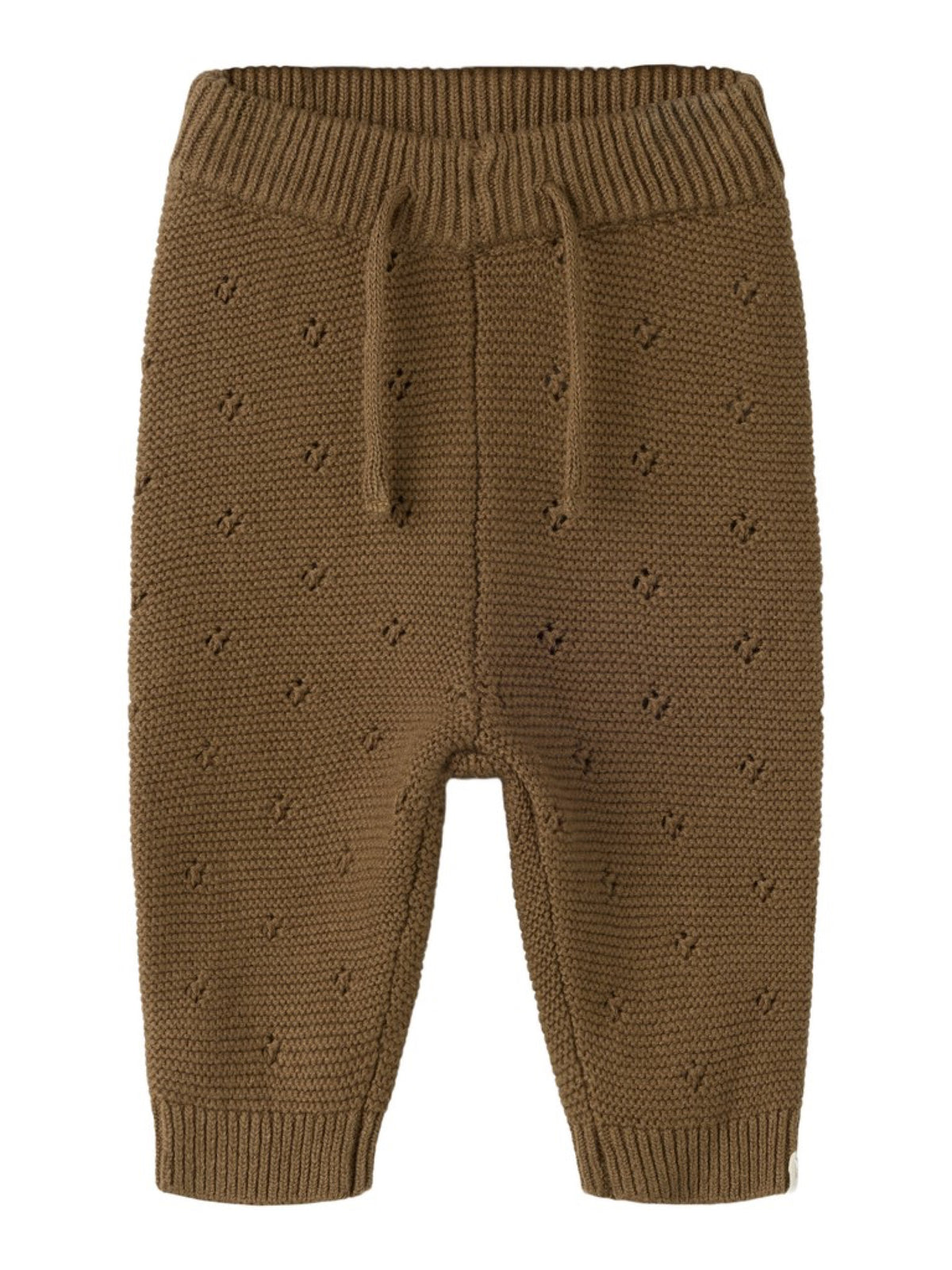 NBNLAGUNA Pantalon en maille bébé — Lil' Atelier — Teak — vue de face 2 | Appart 17 Bruxelles