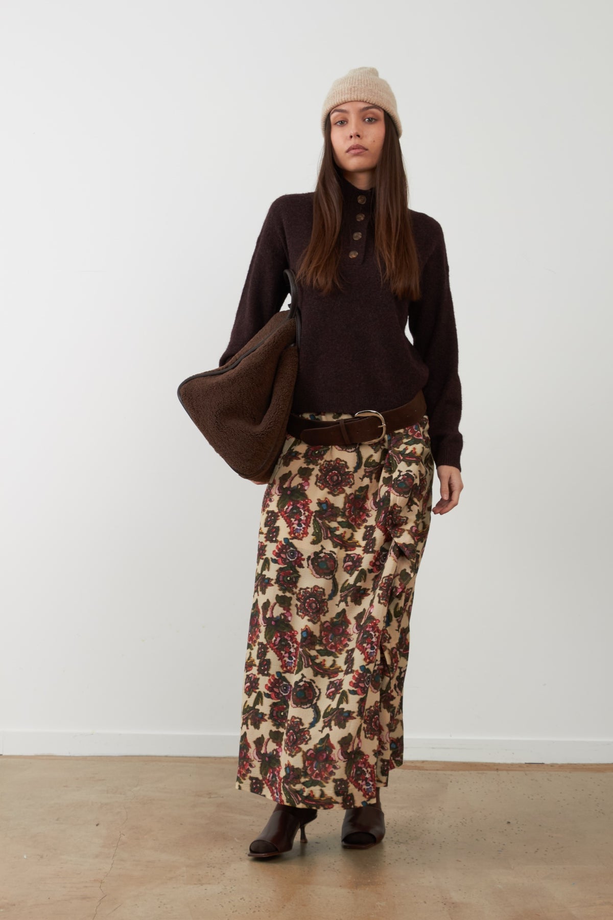 NATHANIELLE Pull en maille laine mélangée — Burgundy