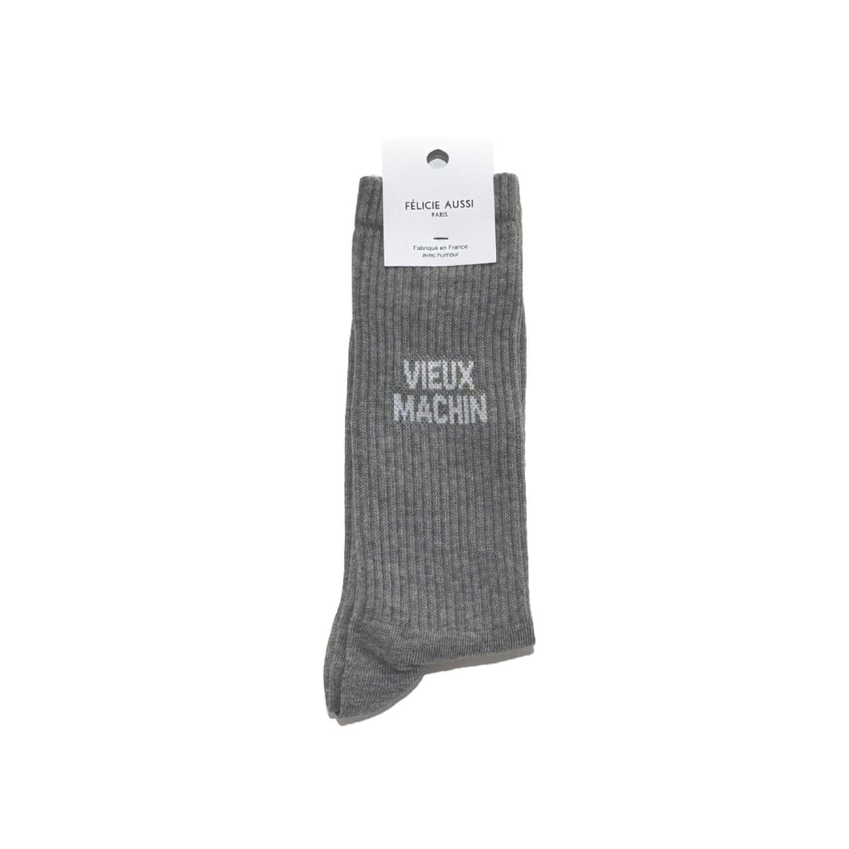 Félicie Aussi Chaussettes « Vieux machin » — Felicie Aussi — Gris chiné — photo produit | Appart 17 Bruxelles