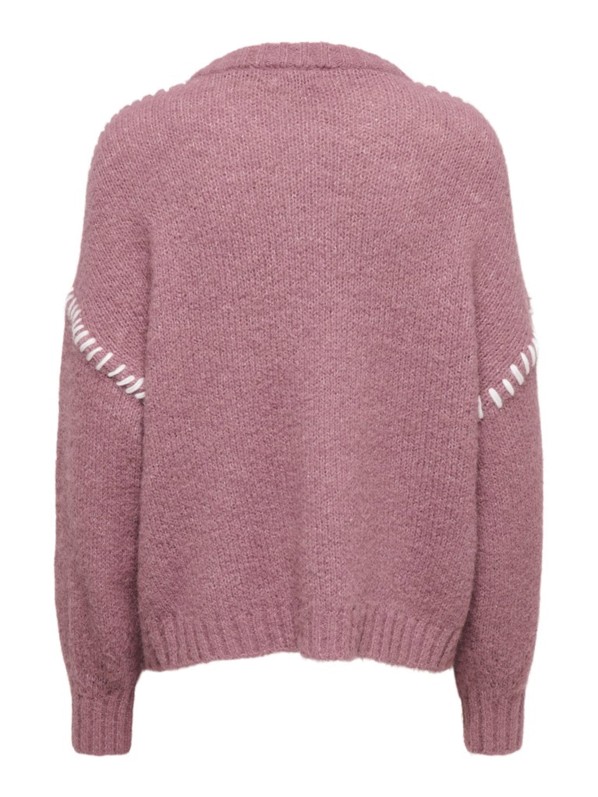 JDYZOEY Pull col rond en maille douce à surpiqûres contrastées — JDY — Grape Shake — packshot 7 | Appart 17 Bruxelles