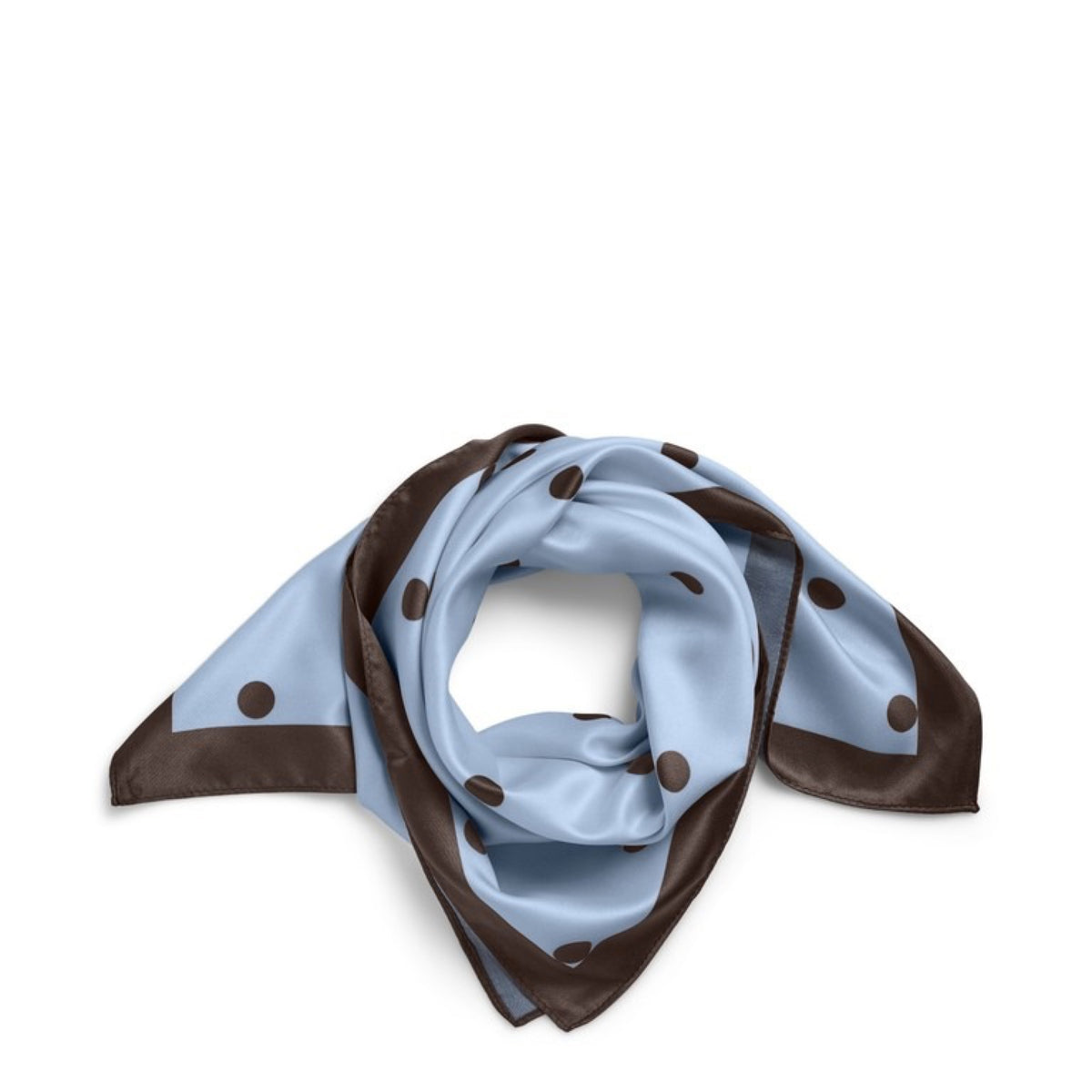 PCDONNIE Foulard carré à pois — Pieces — Cashmere Blue Polka Dots — packshot, foulard drapé | Appart 17 Bruxelles