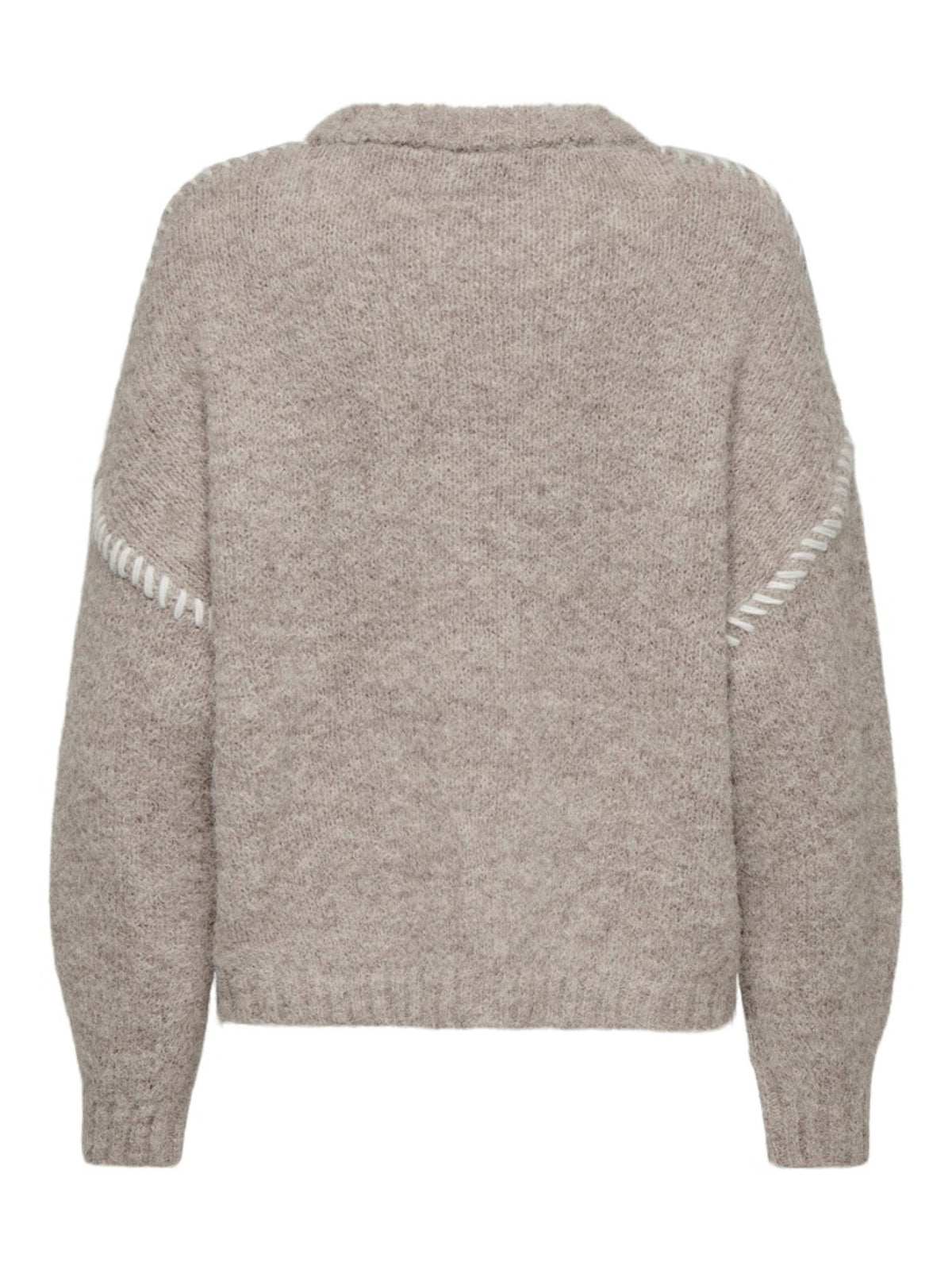 JDYZOEY Pull col rond en maille douce à surpiqûres contrastées — JDY — Chateau Gray — packshot 7 | Appart 17 Bruxelles