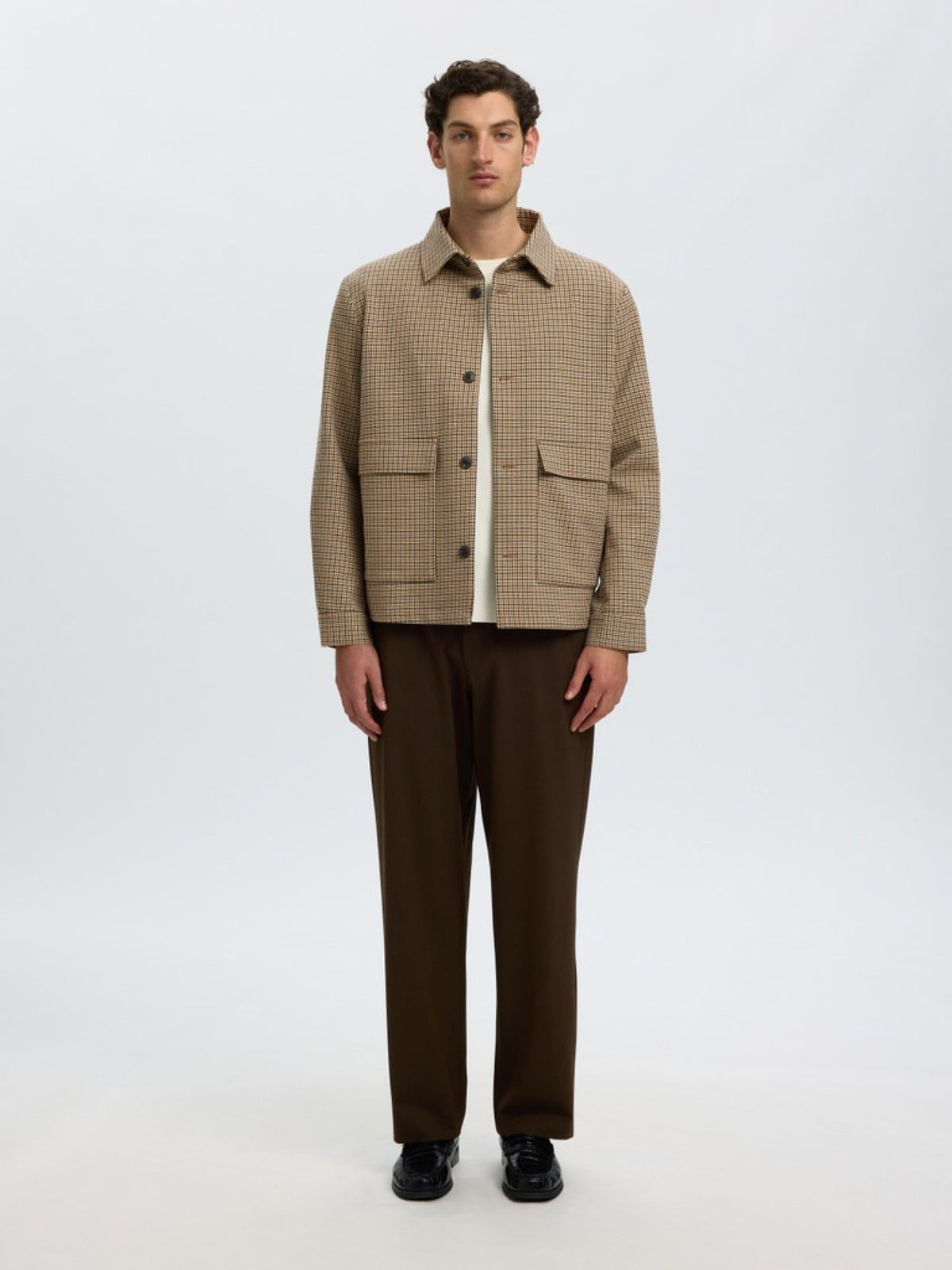 Selected Homme SLMREG-EZRA Blazer hybride à carreaux, coupe regular — Selected Homme — Monks Robe Checks — porté, vue 2 3 | Appart 17 Bruxelles