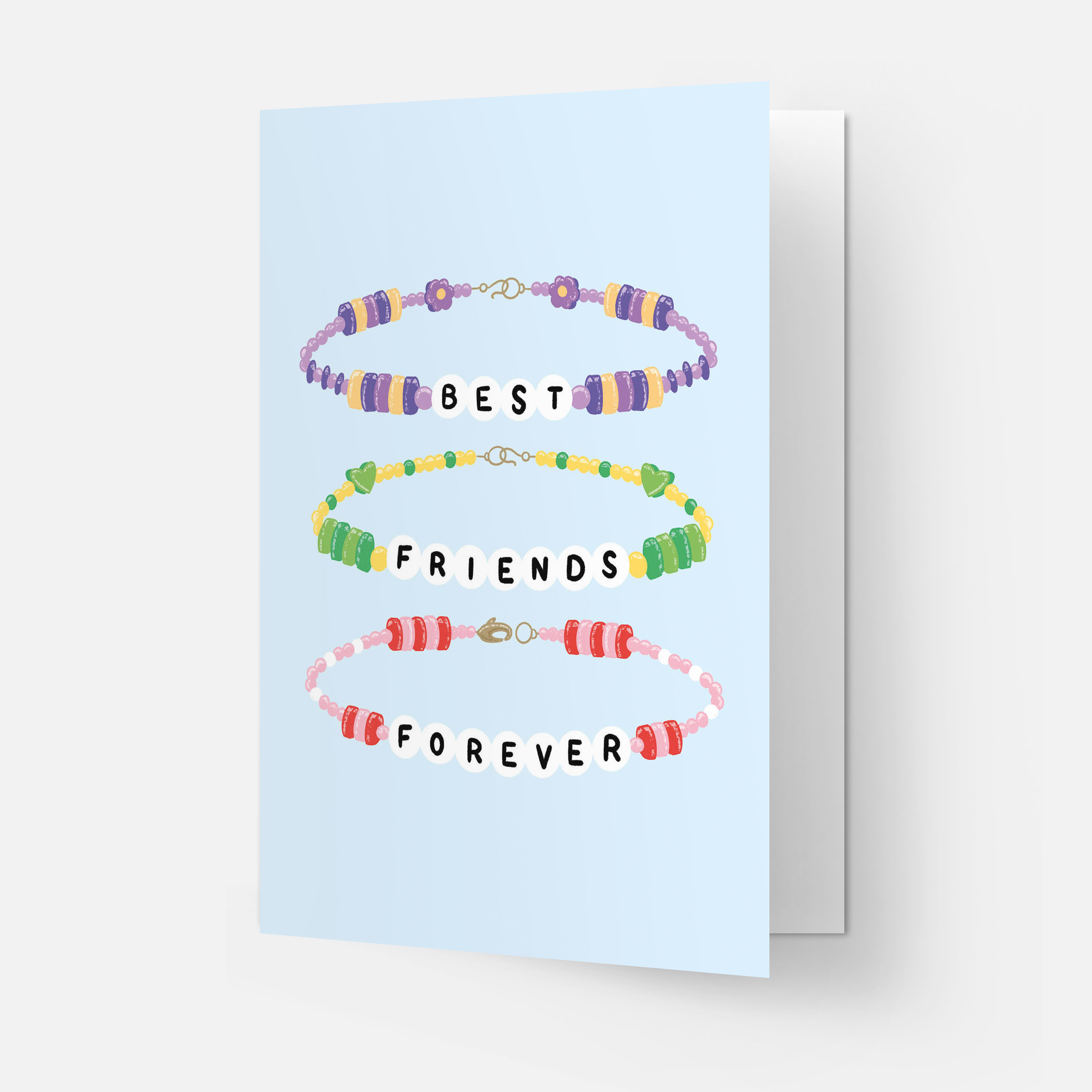Carte d'amitié « Best Friends Forever » — bracelets de perles — vue 2 | Appart 17