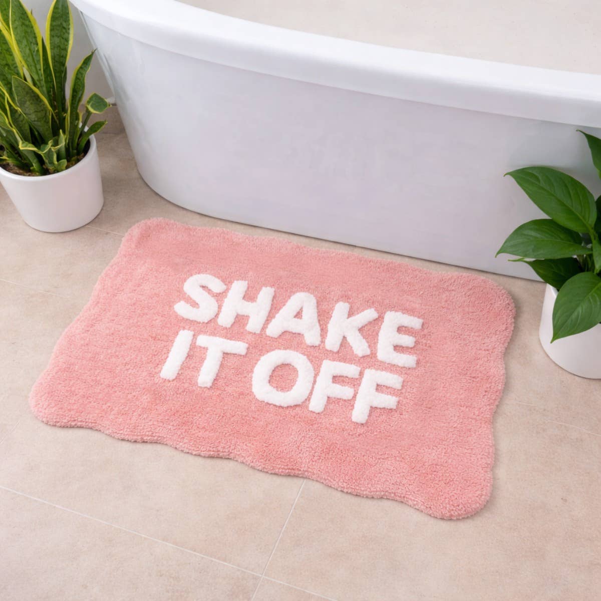 Tapis de bain « Shake It Off » festonné — Bleu — vue 8, Bleu clair & bleu foncé | Appart 17