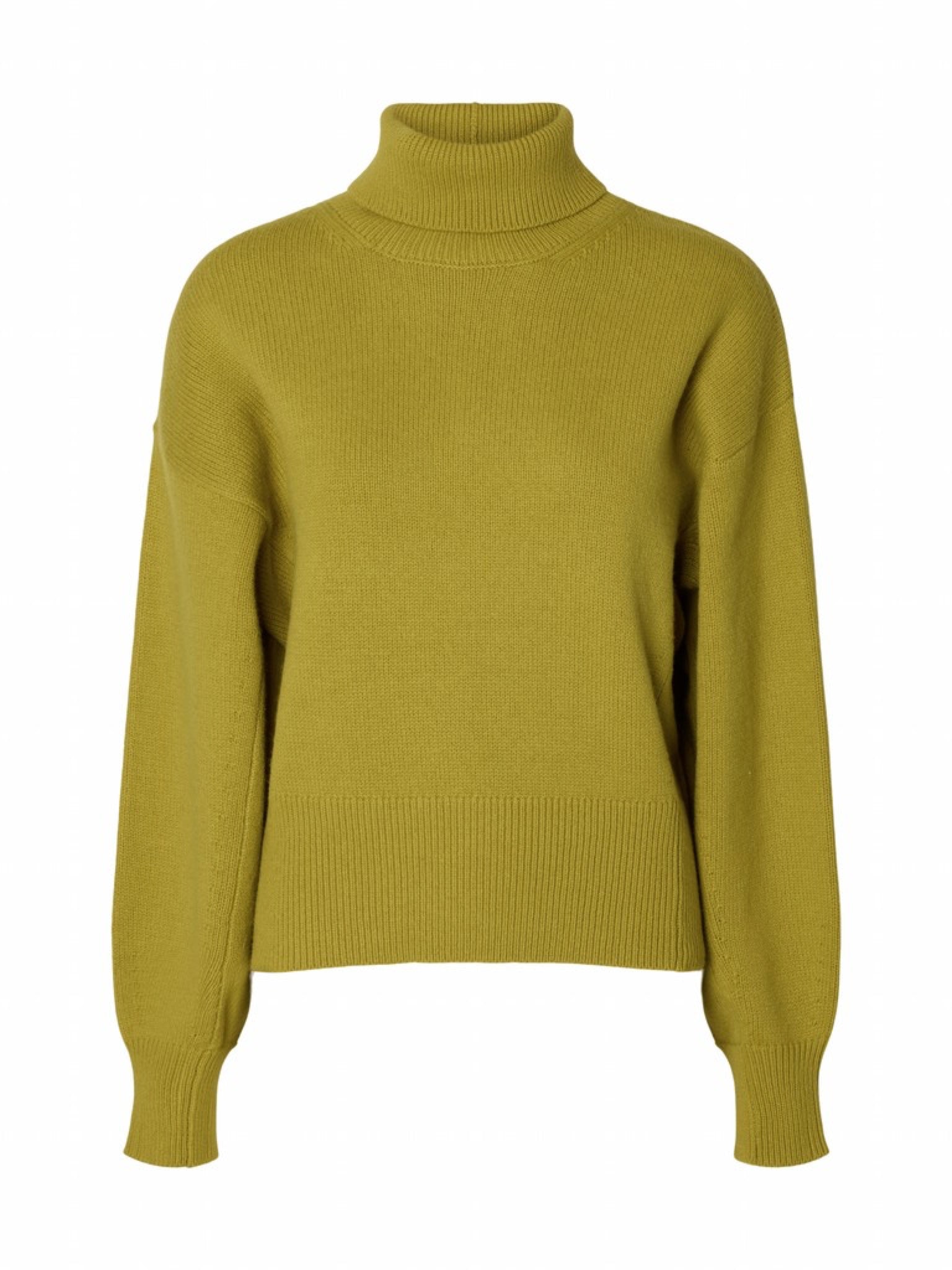 SLWELLIE Pull col roulé en laine et coton bio — Avocado Oil