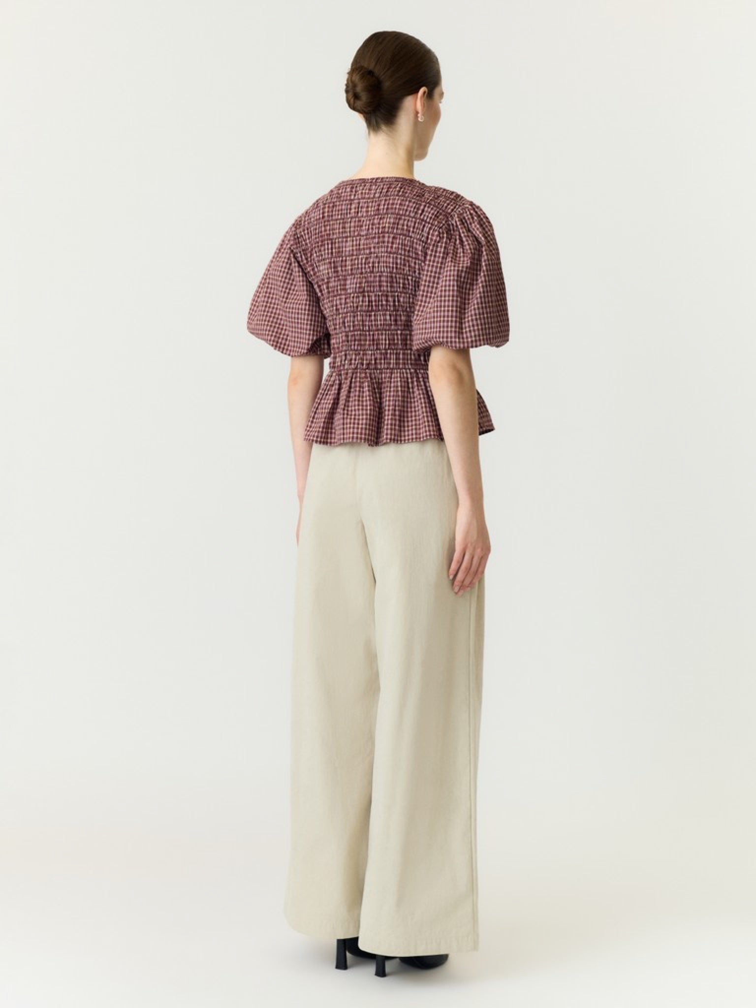 YASVINA Top smocké à carreaux — Huckleberry Checks — vue 2