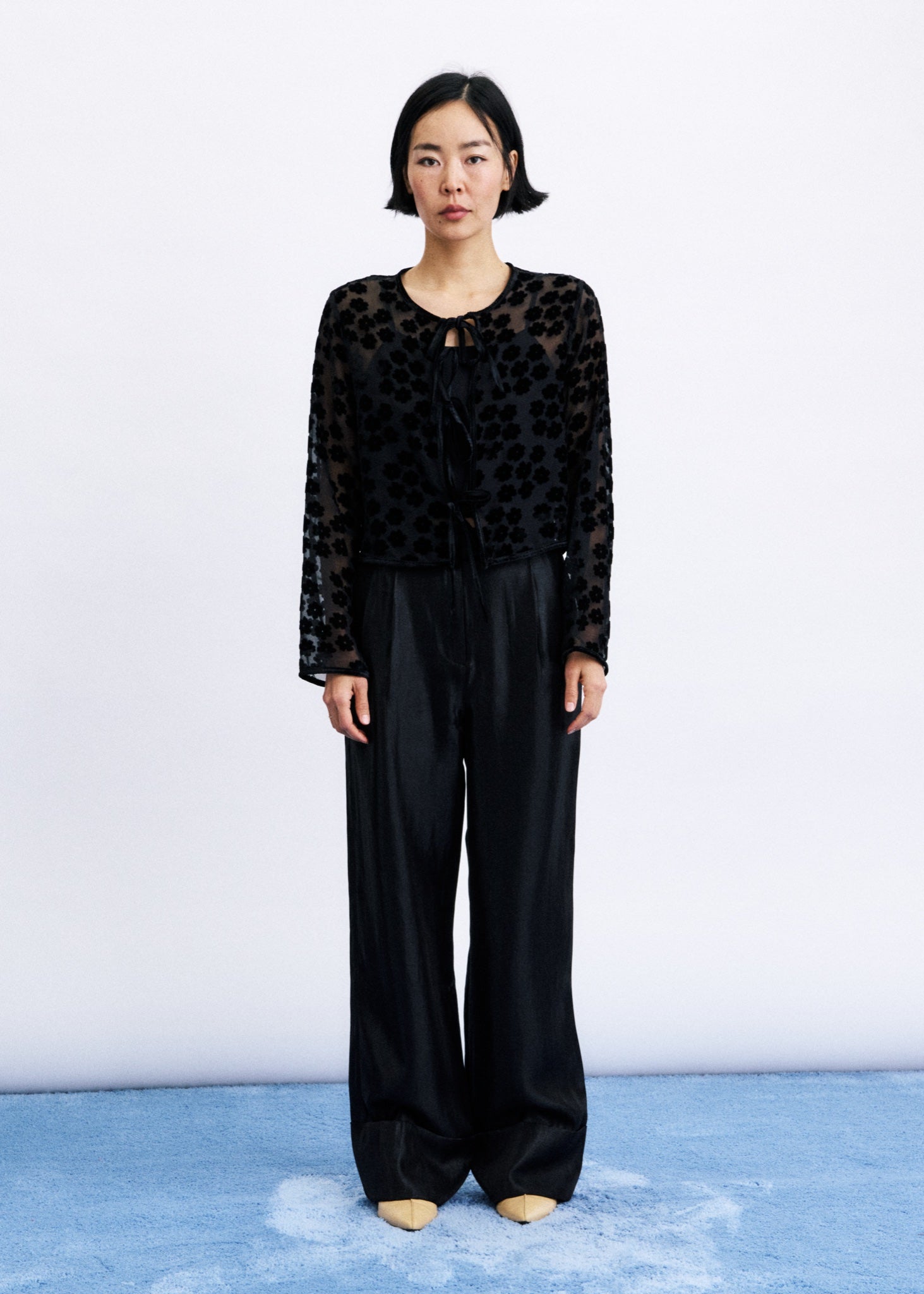 KEER Blouse en voile à pois — Noir — FRNCH