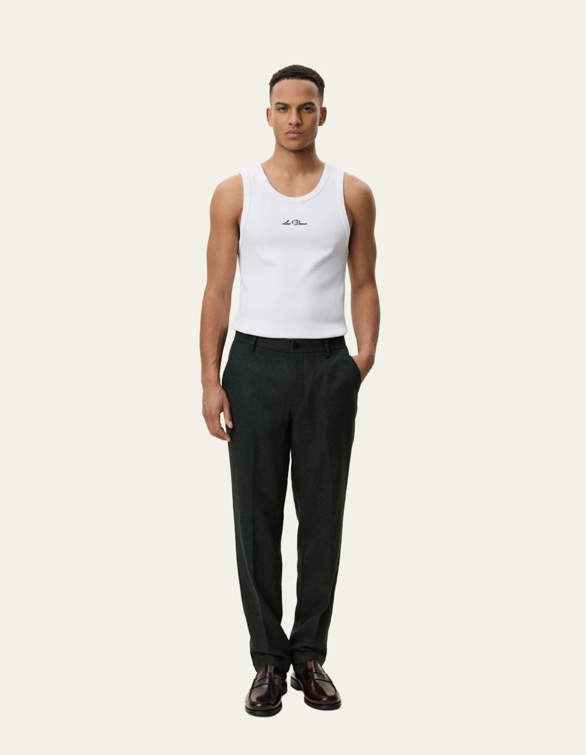 Pantalon de costume en laine — Rosin Green — vue 2
