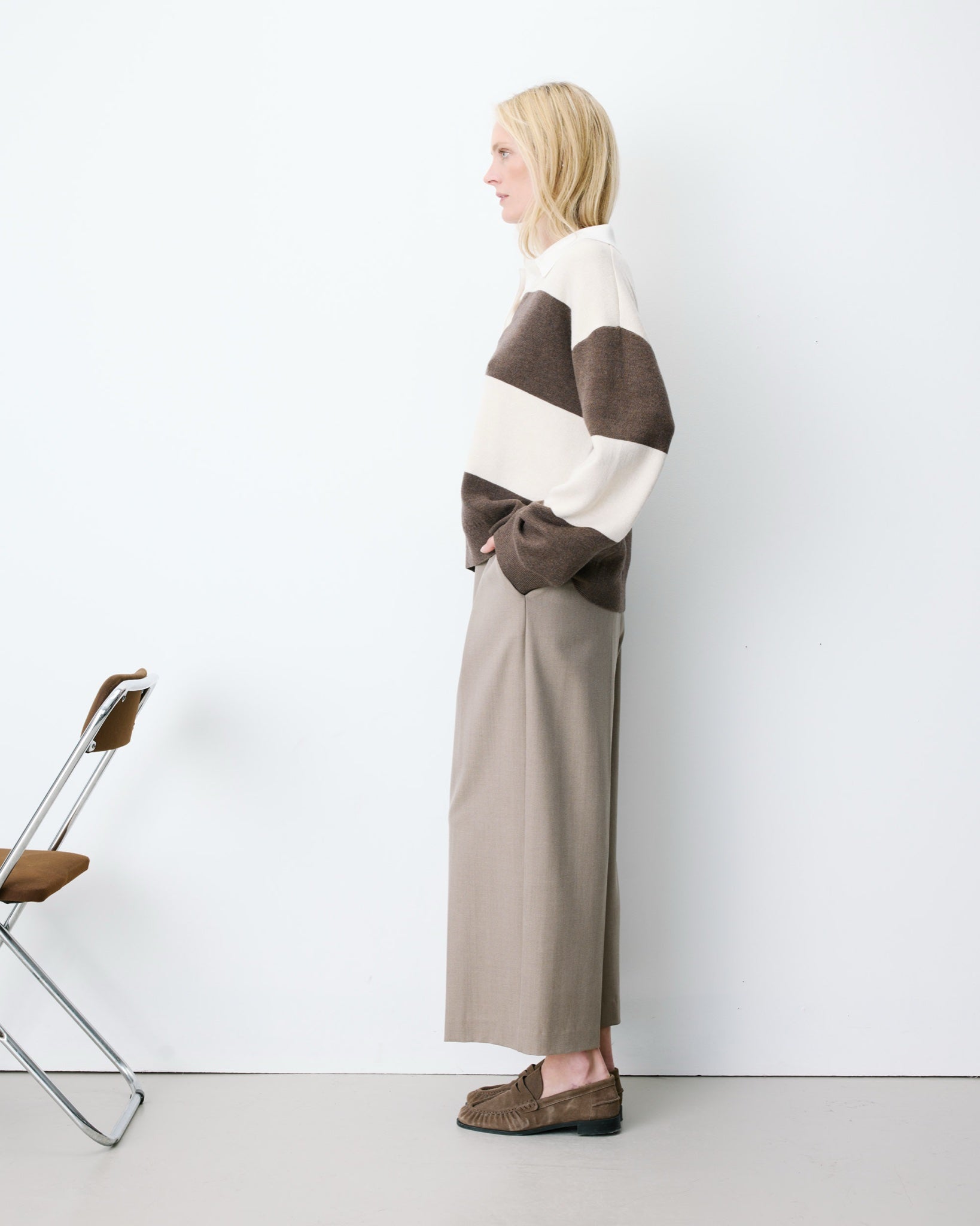 Astre Polo en maille rayée — Sable — vue 6