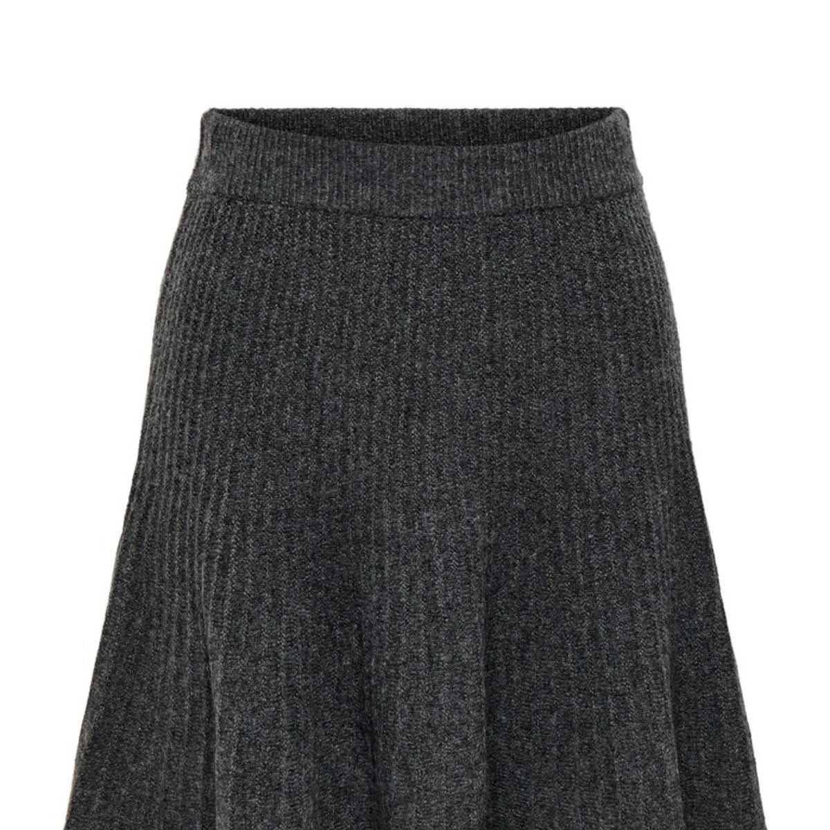 JDYELNE Jupe patineuse taille haute en maille côtelée — JDY — Dark Grey Melange — packshot | Appart 17 Bruxelles