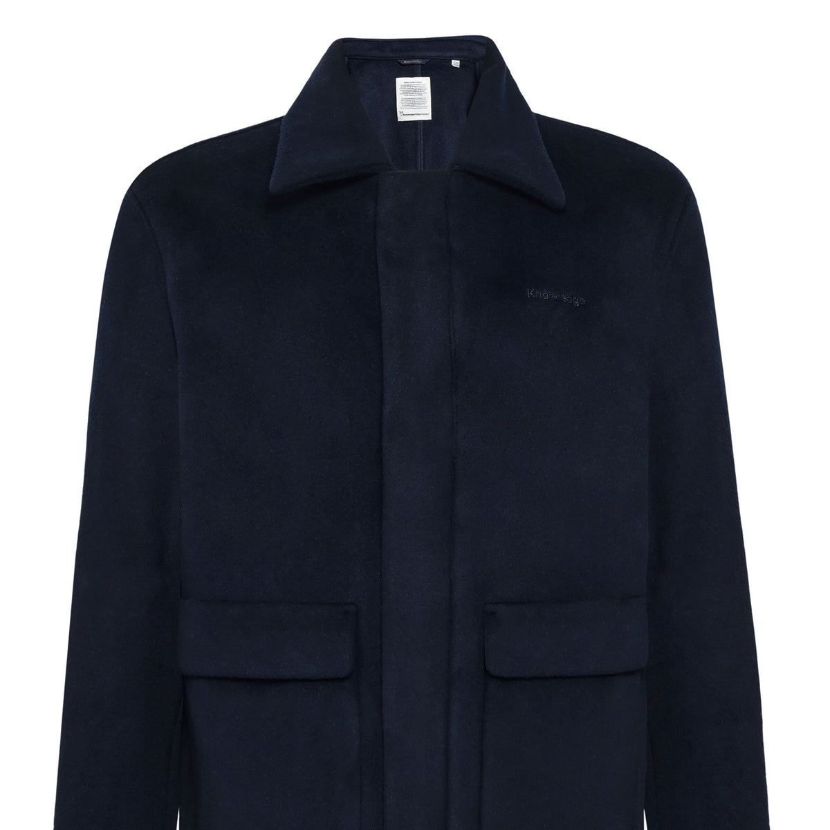 Veste Wool en laine recyclée col chemise — KnowledgeCotton Apparel — Night Sky — packshot | Appart 17 Bruxelles