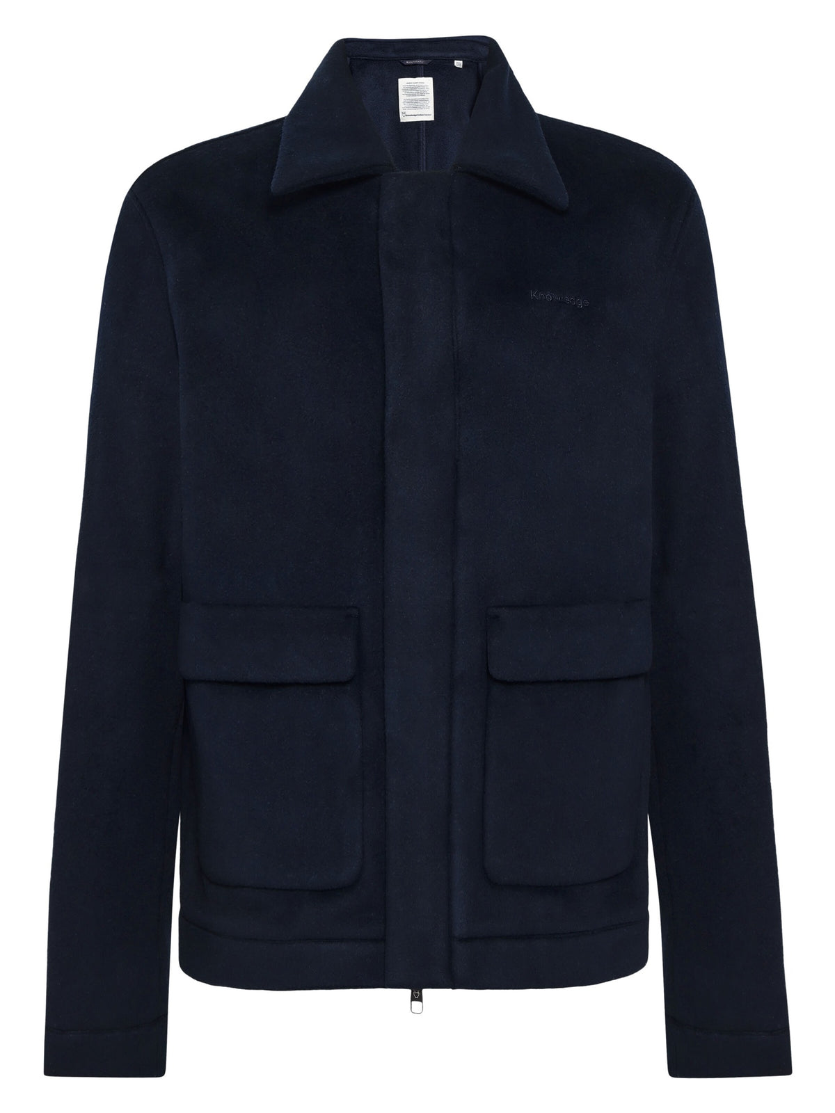 Veste Wool en laine recyclée col chemise — KnowledgeCotton Apparel — Night Sky — packshot | Appart 17 Bruxelles