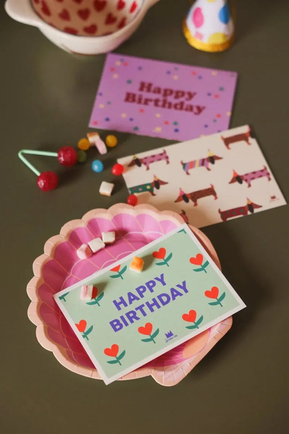 Carte d'anniversaire Happy Birthday illustrée — Ma Petite Vie — Petits cœurs — autre vue 2 | Appart 17 Bruxelles