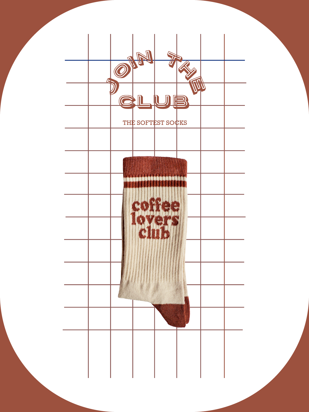 Chaussettes Join The Club - Club des amateurs de café moka - 37-41 — Appart 17 Bruxelles