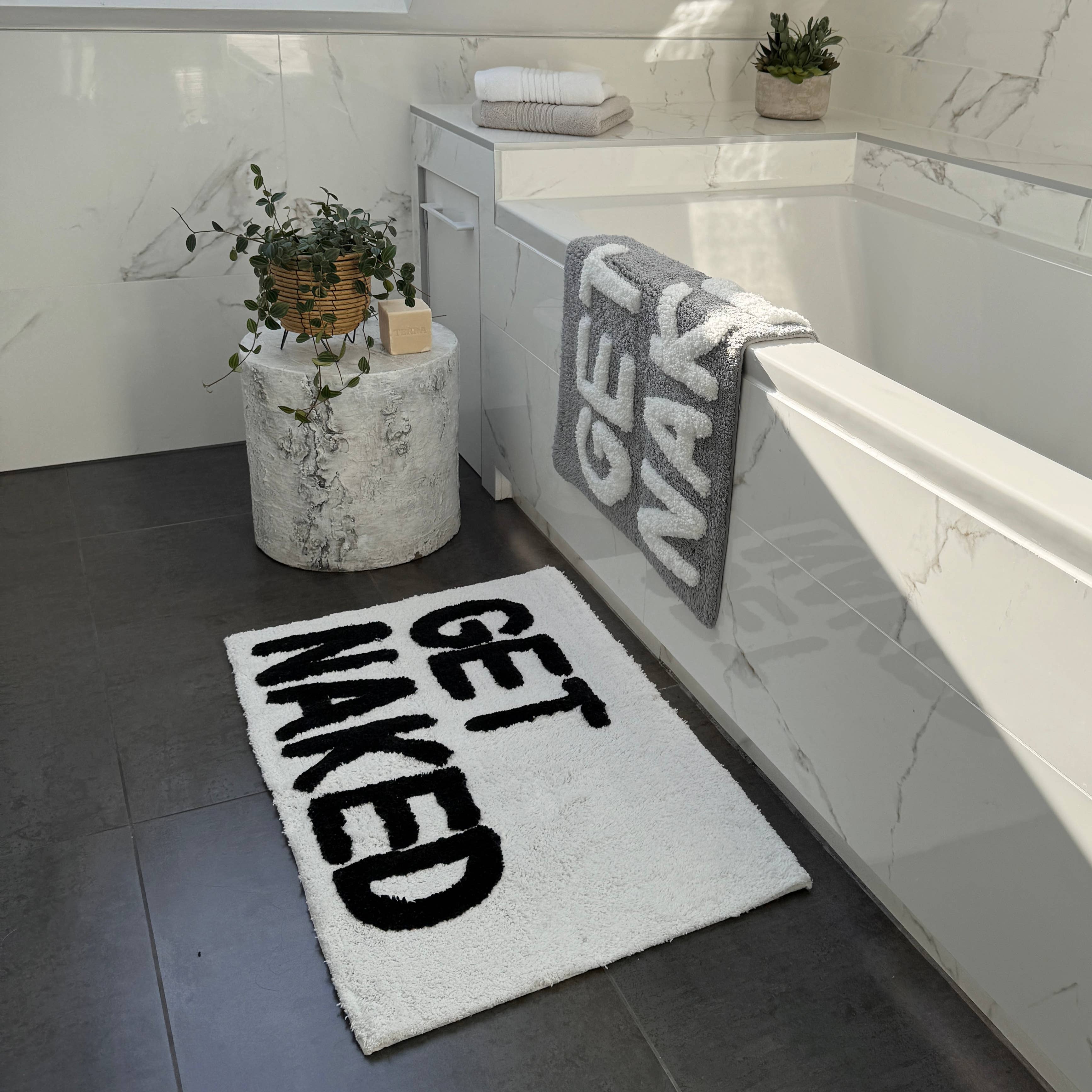 Tapis de bain « Get Naked » tufté main — Gris & blanc — vue 8, Gris & blanc | Appart 17