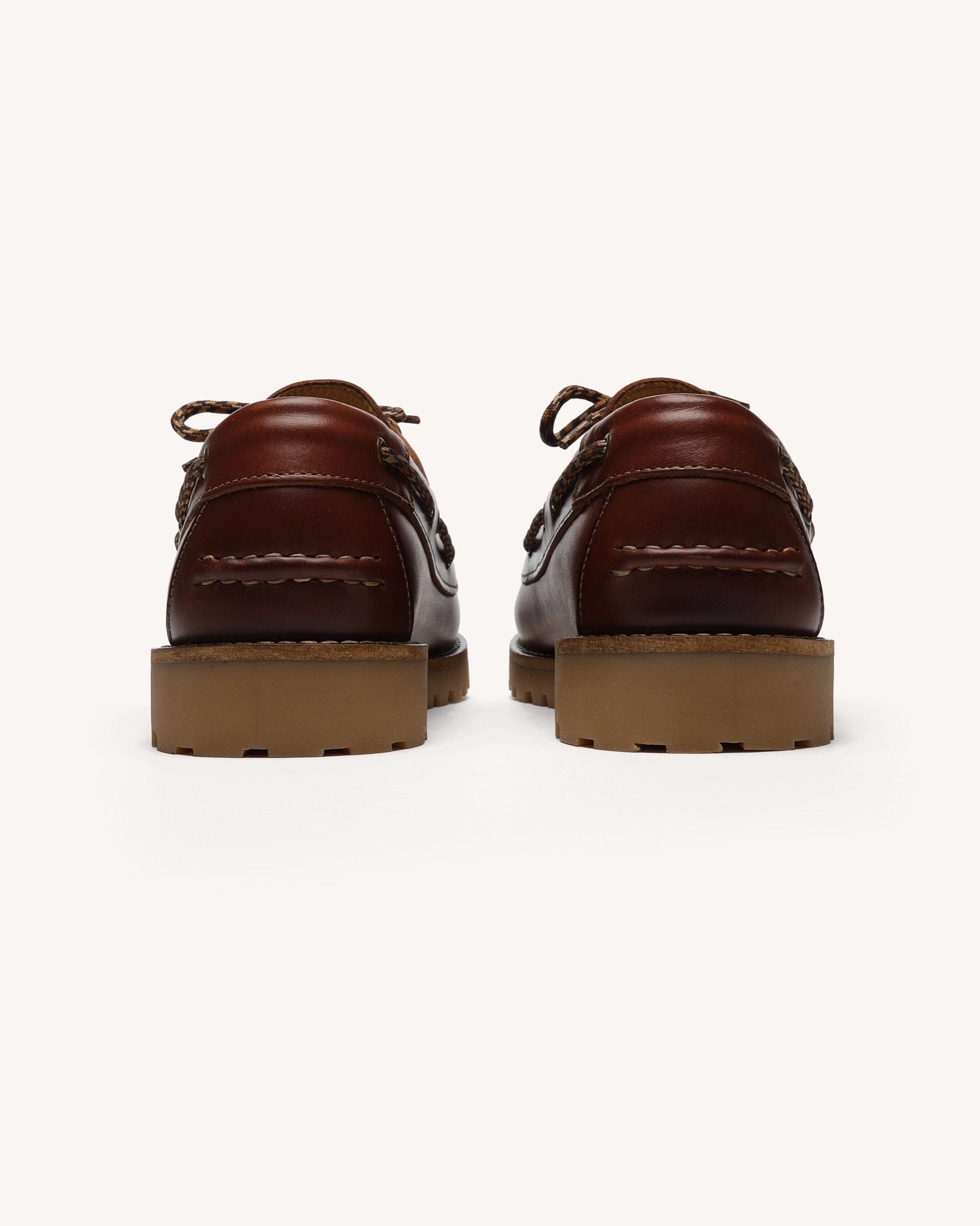 LARCH Chaussures bateau en cuir — Marron — vue 4