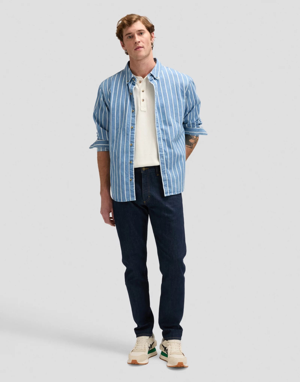 DAVID Jean regular tapered en denim selvedge 13,25 oz — Lee — Xion — porté | Appart 17 Bruxelles