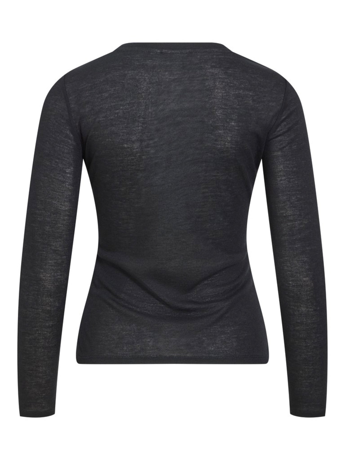 VIELIANNE Top manches longues col rond en maille côtelée fine — VILA — Black Beauty — packshot dos 2 | Appart 17 Bruxelles