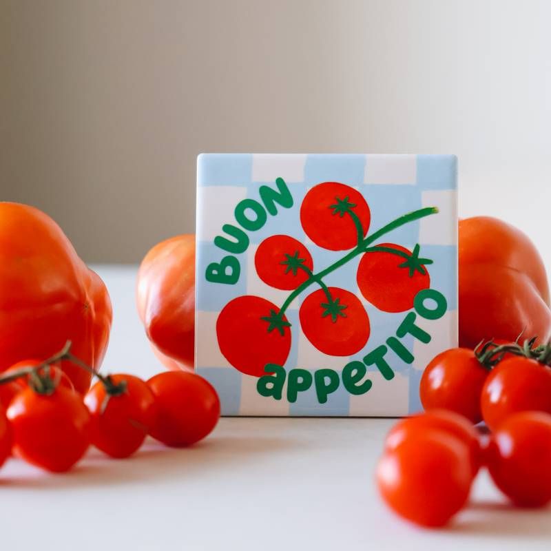 Sous-verre Dolce far Niente — ATELIER PISTACHE — Buon appetito — en situation | Appart 17 Bruxelles