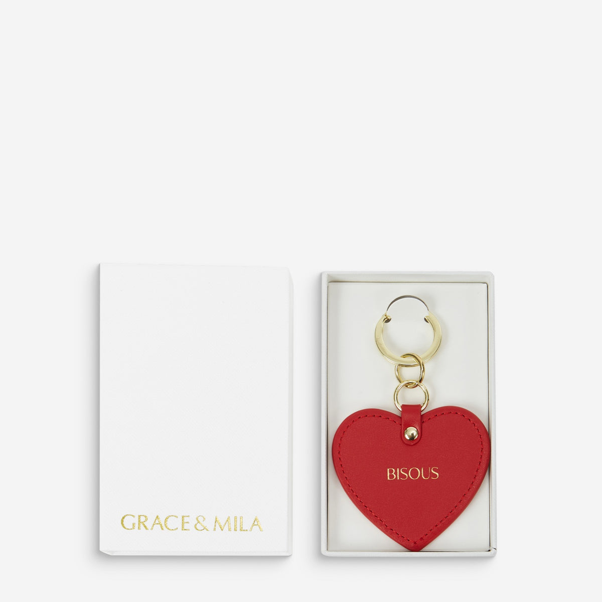 Aria Porte-clés cœur — Rouge — Grace & Mila