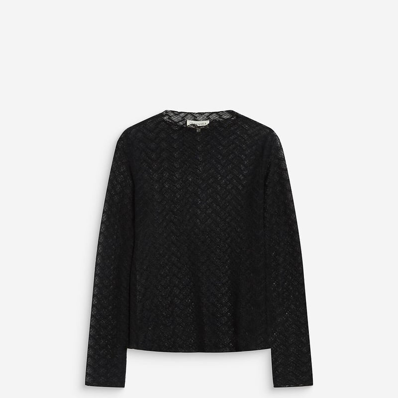Aube Top en maille ajourée — Noir — Grace & Mila
