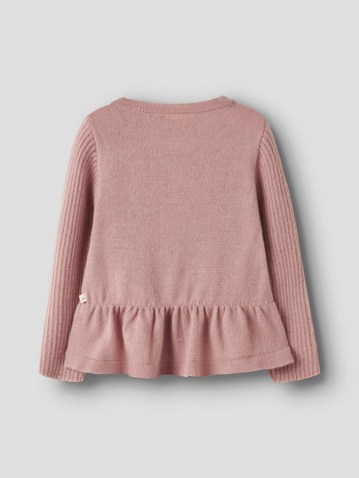 NMFNOMO Gilet en laine mérinos à basque fille — Lil' Atelier — Fawn — autre vue 2 | Appart 17 Bruxelles