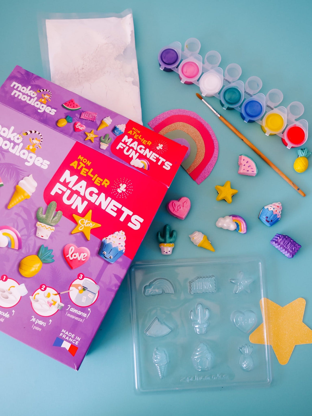 Kit de moulage Mon atelier Magnets Fun, 9 magnets — mako moulages — Magnets Fun — autre vue 4 | Appart 17 Bruxelles