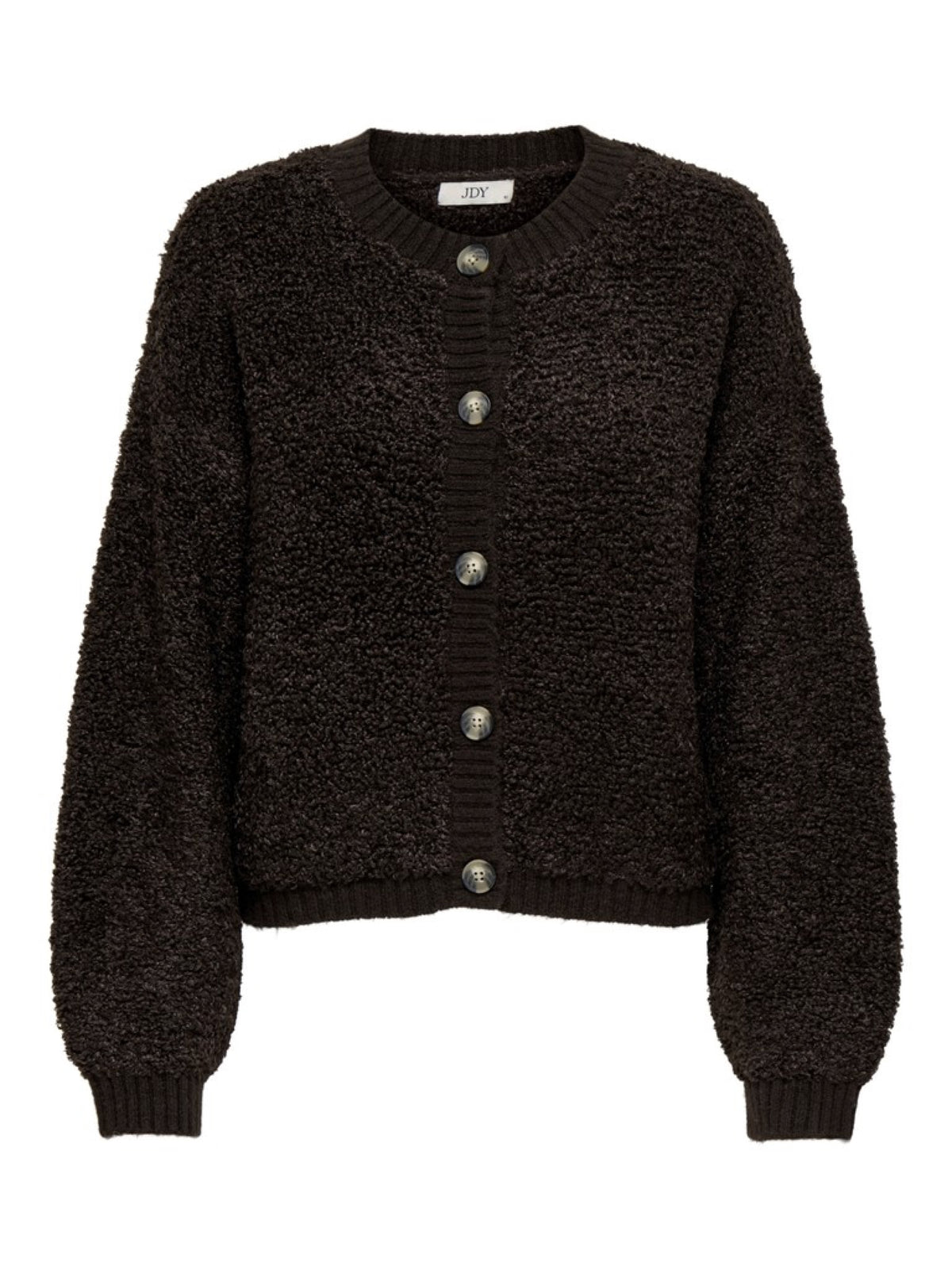 JDYEIRA Cardigan court en maille bouclette boutonné — JDY — Chocolate Torte — packshot 6 | Appart 17 Bruxelles