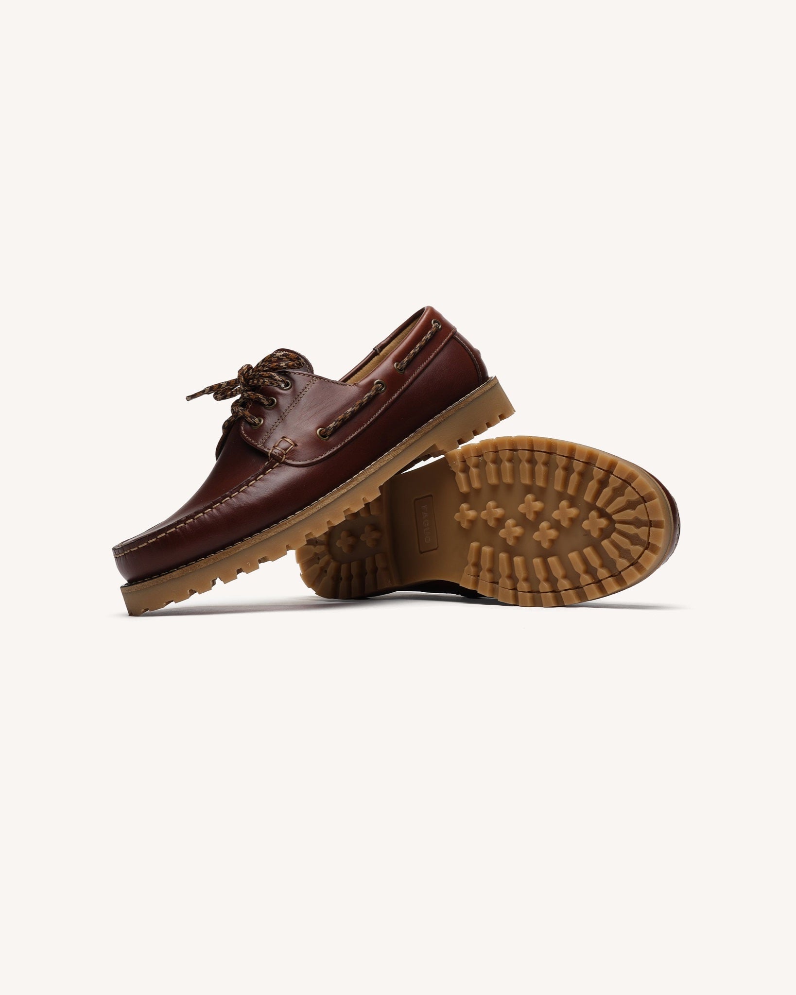 LARCH Chaussures bateau en cuir — Marron — vue 3