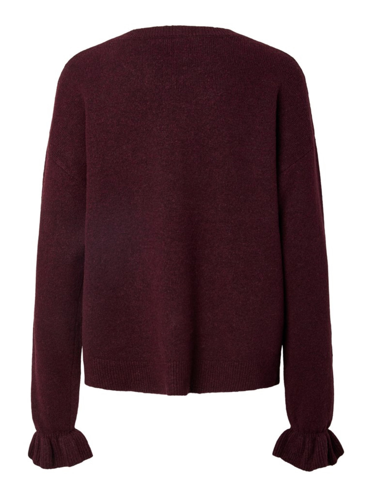 PCSALLY Cardigan réversible à nouer et poignets volantés — Pieces — Winetasting Melange — packshot 2 | Appart 17 Bruxelles