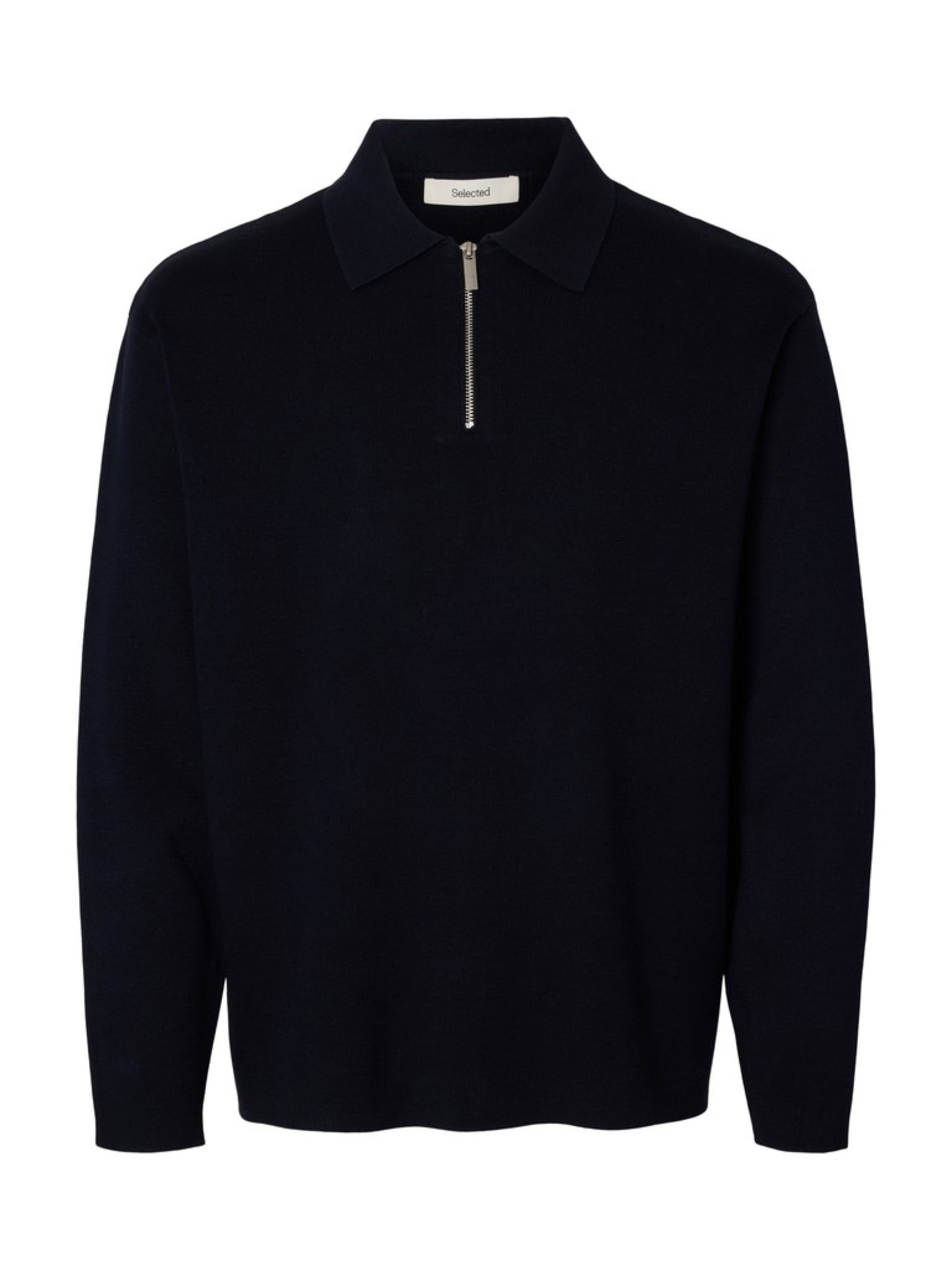 SLMTELLER Polo demi-zip en maille — Sky Captain — Selected