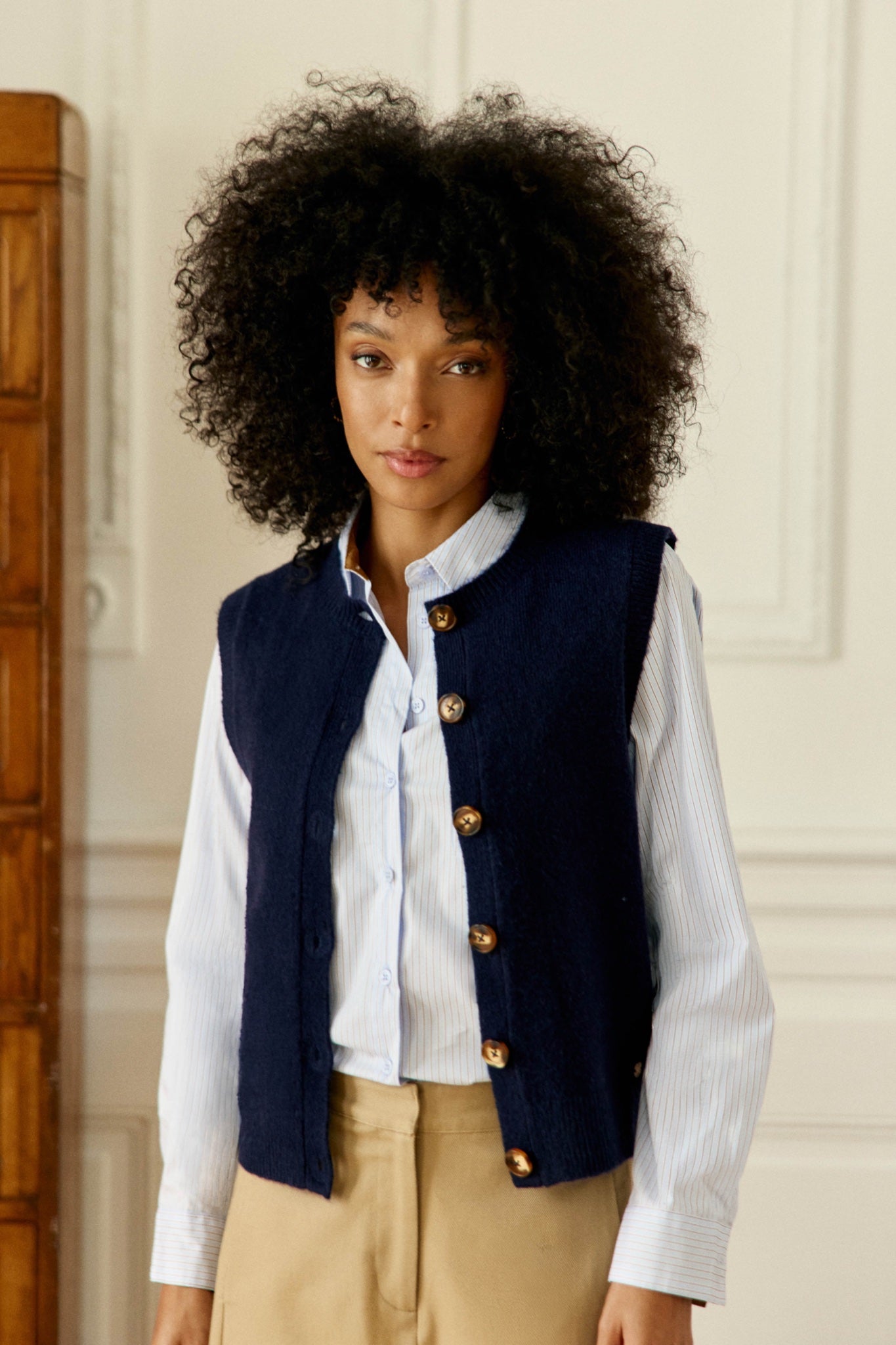 Gilet sans manches Morini en maille — Marine