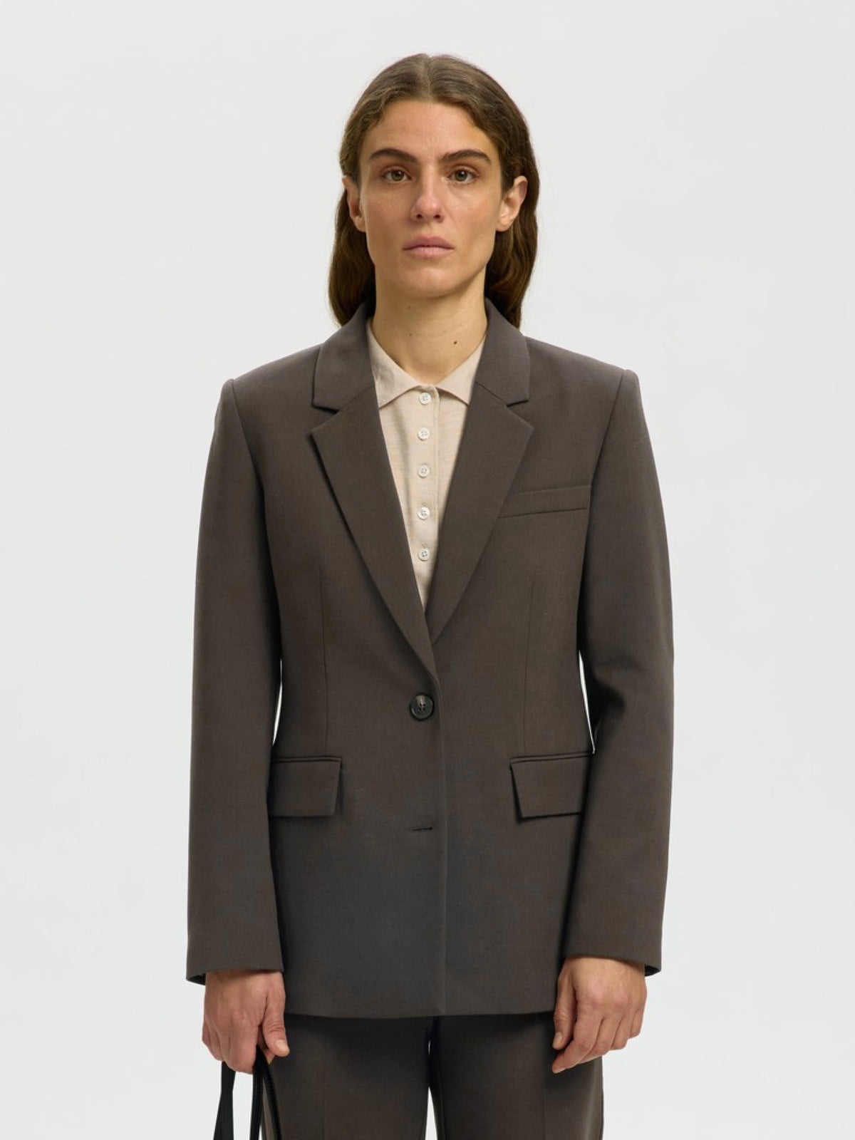 Selected SLWRITA Blazer classique en maille chinée — Delicioso Melange — vue 2