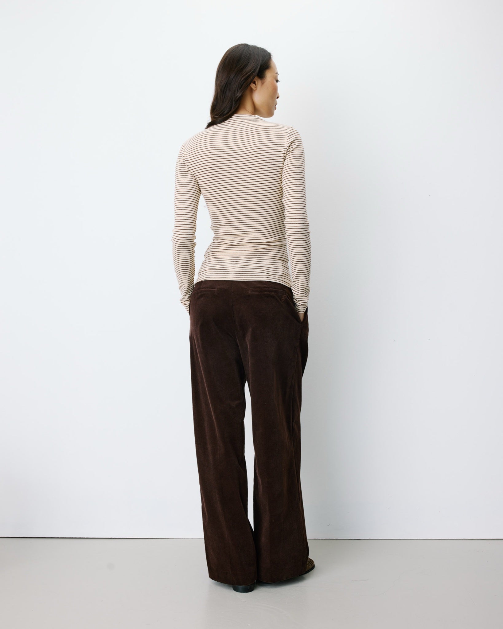 Aralee Top rayé drapé — Sable — vue 7