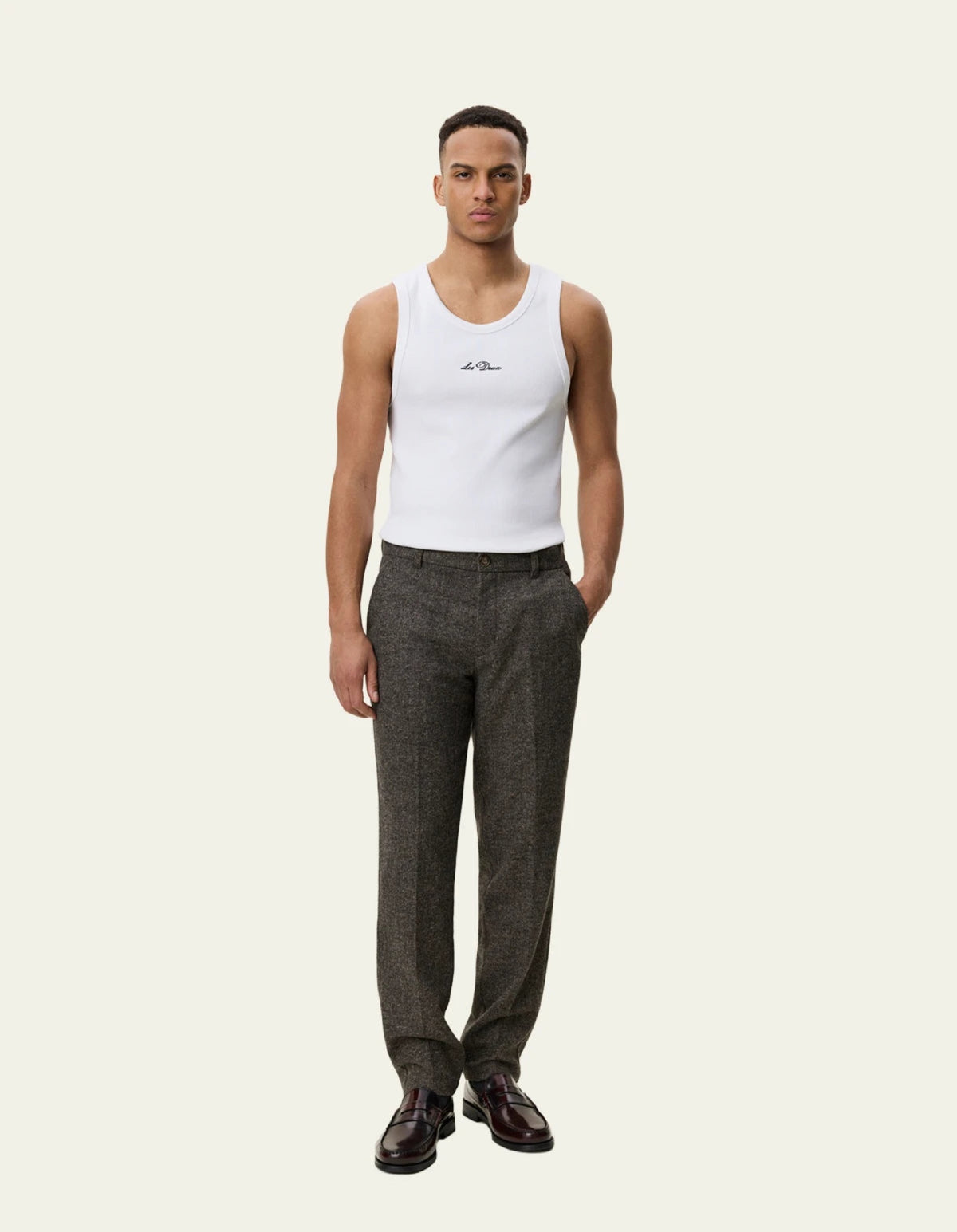 Pantalon de costume laine mélangée — Caribou — vue 2