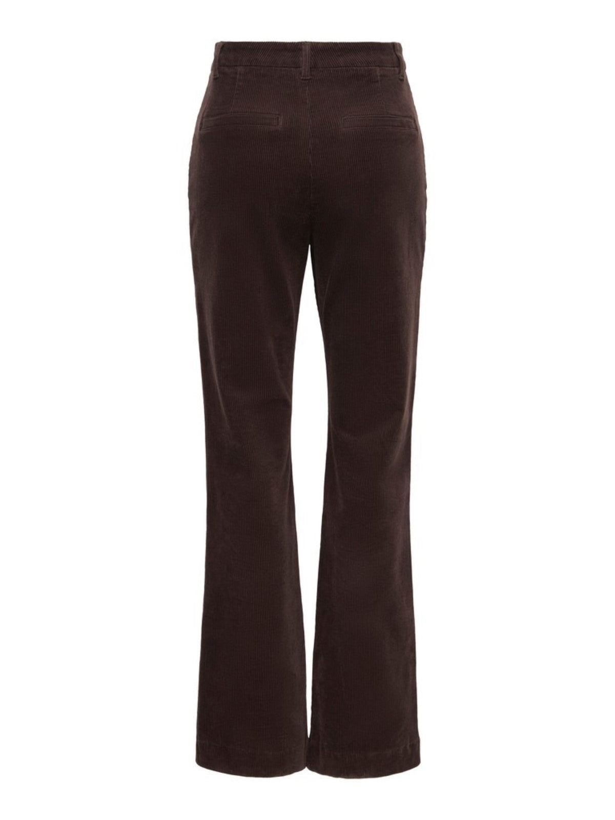 JDYCOURTNEY Pantalon bootcut taille haute en velours côtelé, longueur 32 — JDY — Black Coffee — packshot, vue de dos 2 | Appart 17 Bruxelles