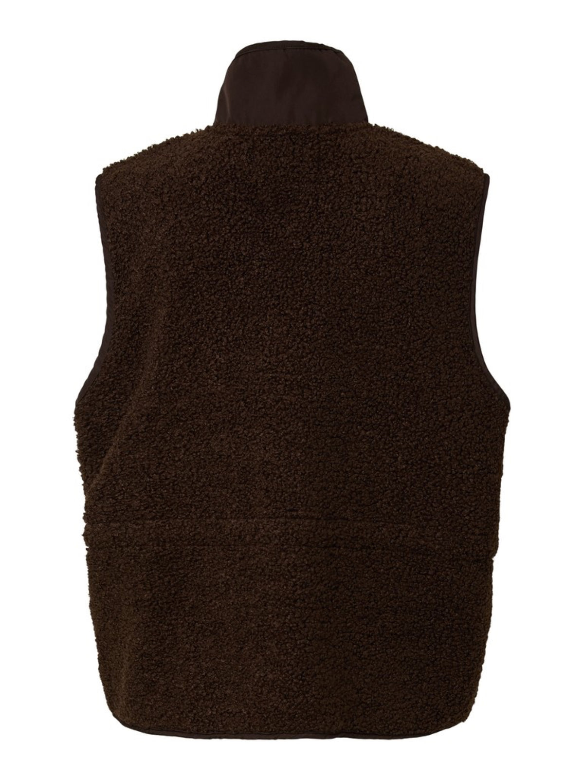PCKATTY Gilet sans manches en teddy à col montant — Pieces — Hot Fudge — packshot, vue de dos 5 | Appart 17 Bruxelles
