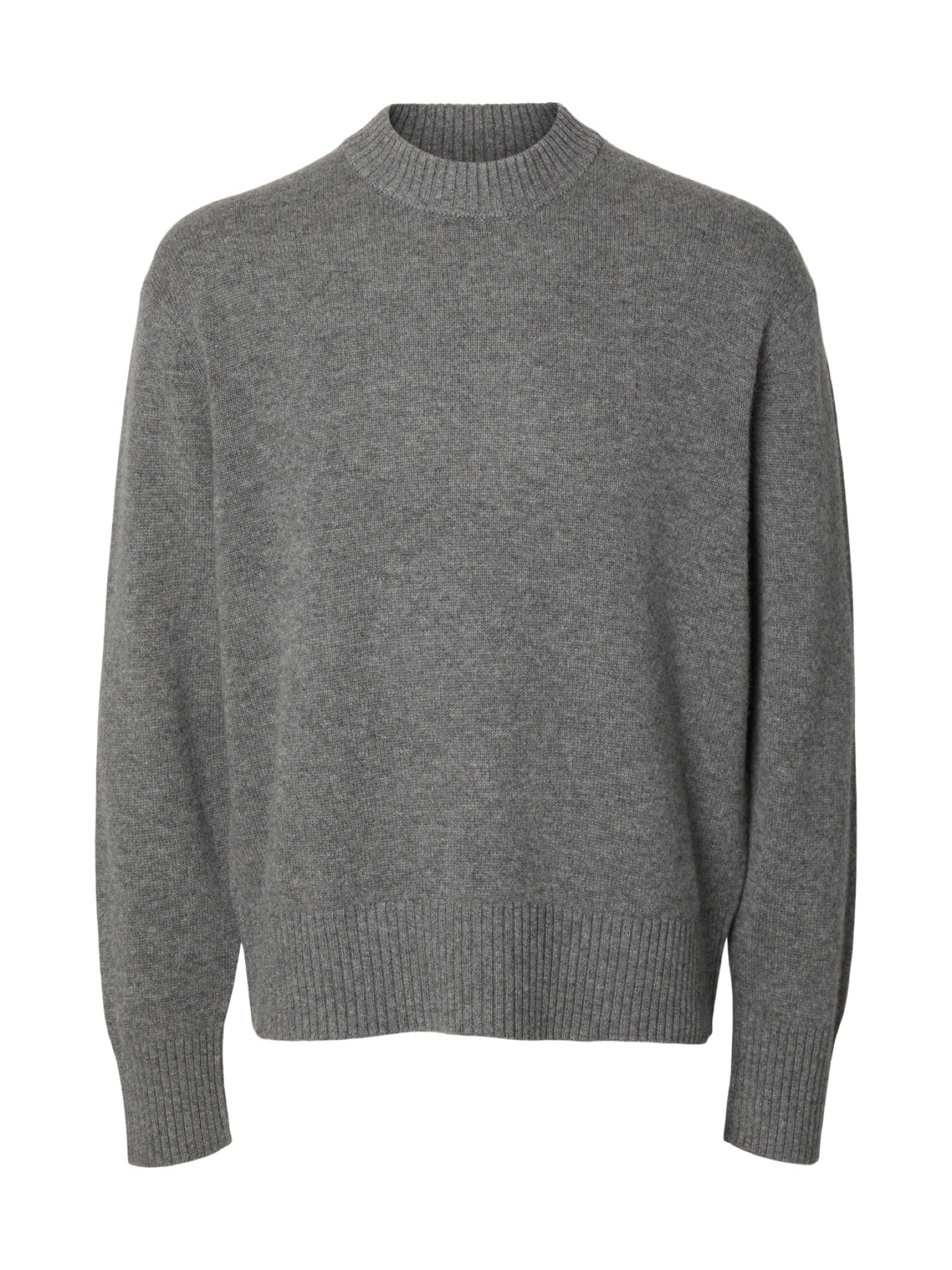 CALLE Pull laine & cachemire — Selected Homme — Medium Grey Melange — packshot | Appart 17 Bruxelles