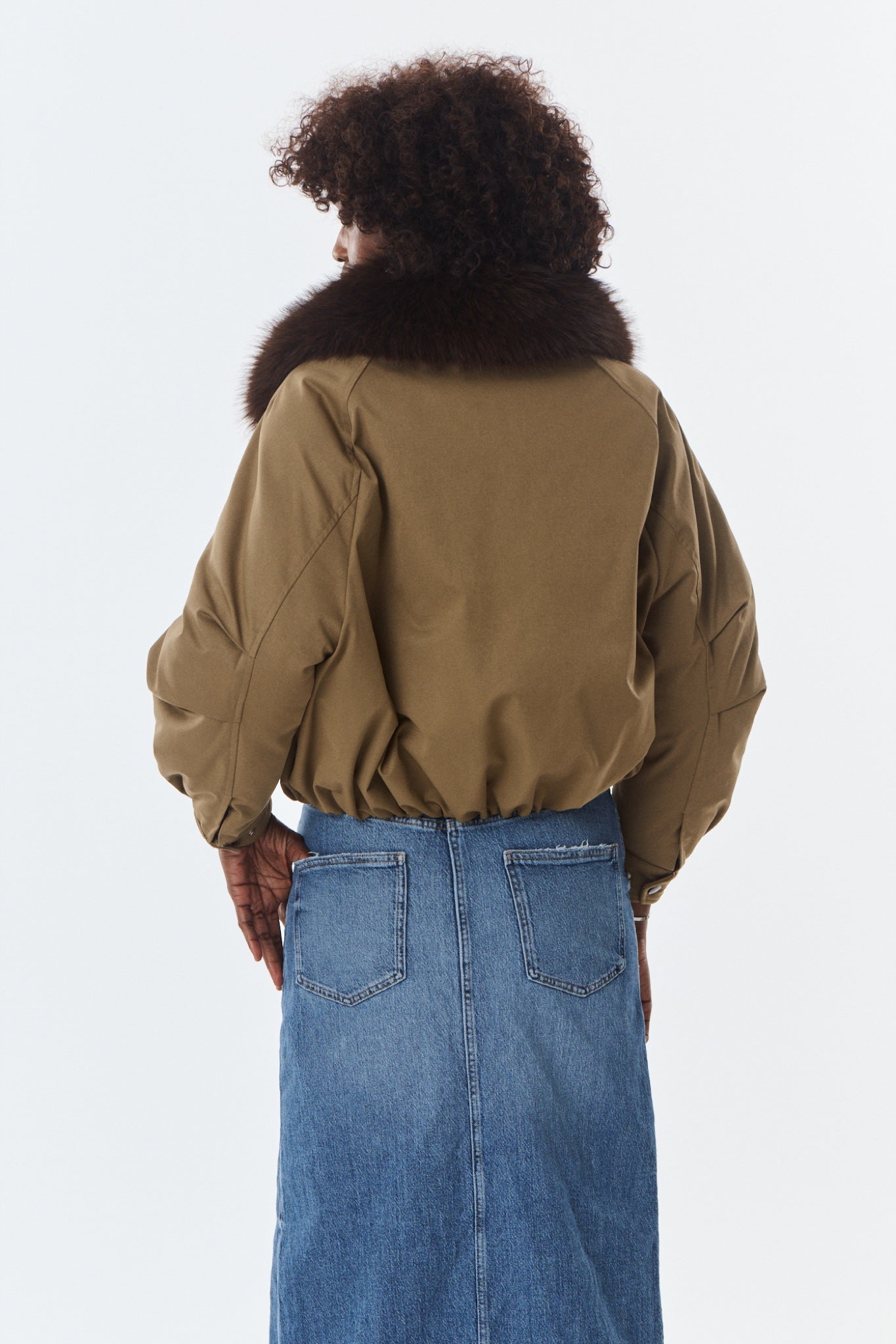 BELINA Blouson à col fausse fourrure — Taupe — vue 6