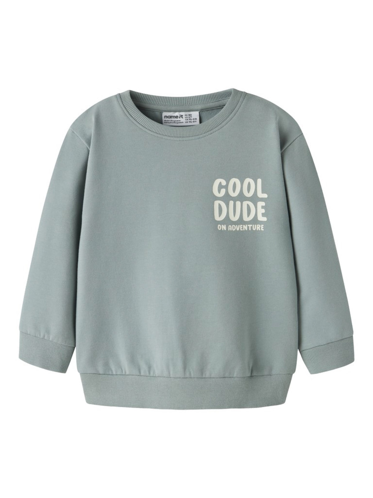 NMMKIMO Sweat « Cool Dude » garçon — name it — Green Milieu — vue de face | Appart 17 Bruxelles