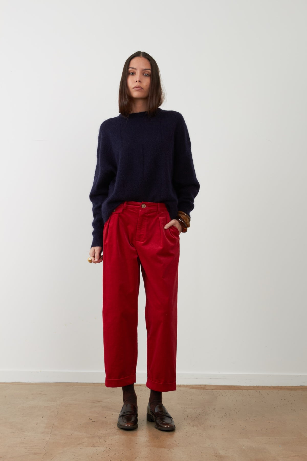 RANIA Pull en maille mohair — Navy — vue 4