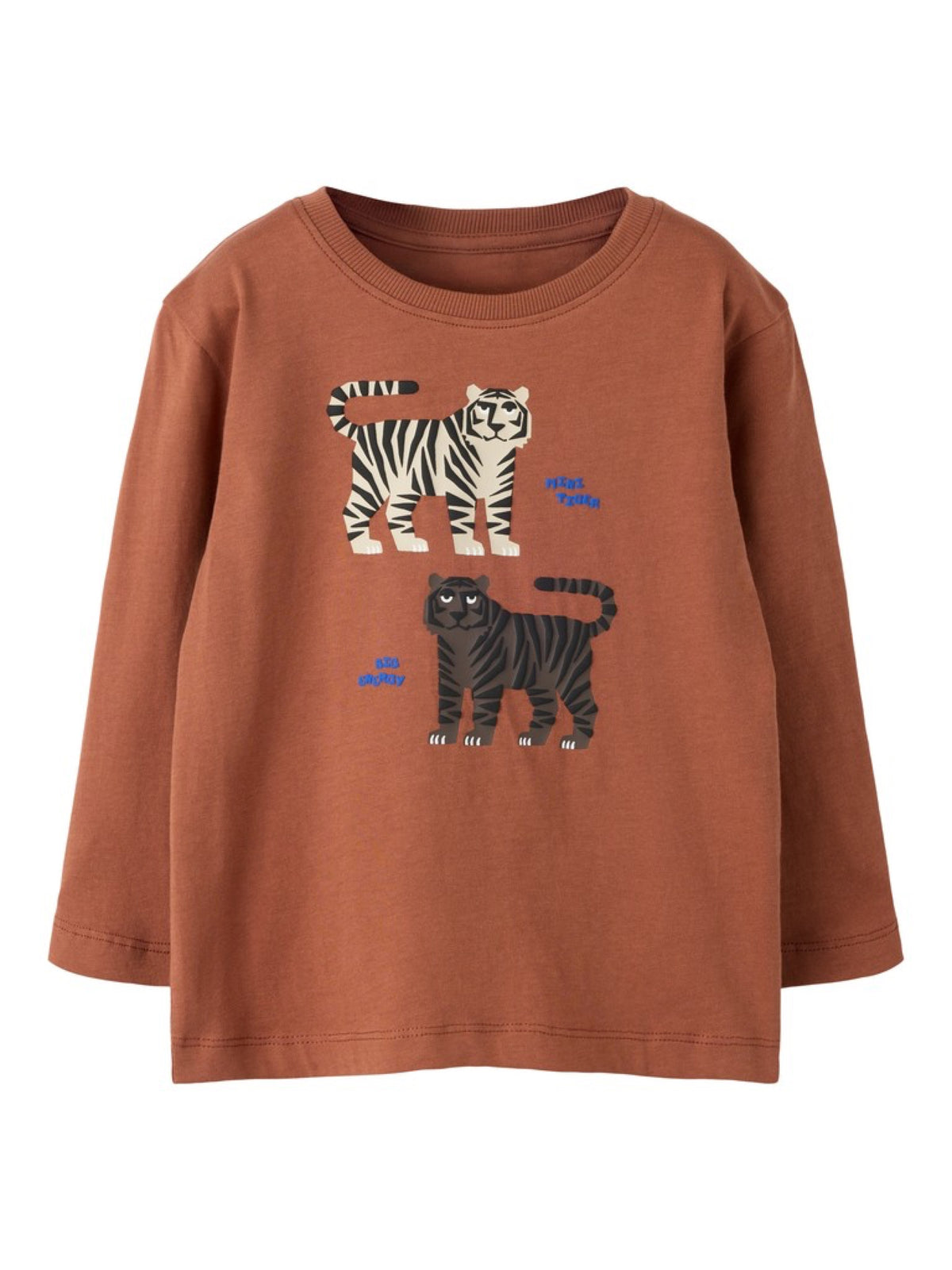 NMMLUCCAN T-shirt manches longues tigres garçon — name it — Imperial Topaz — vue de face | Appart 17 Bruxelles