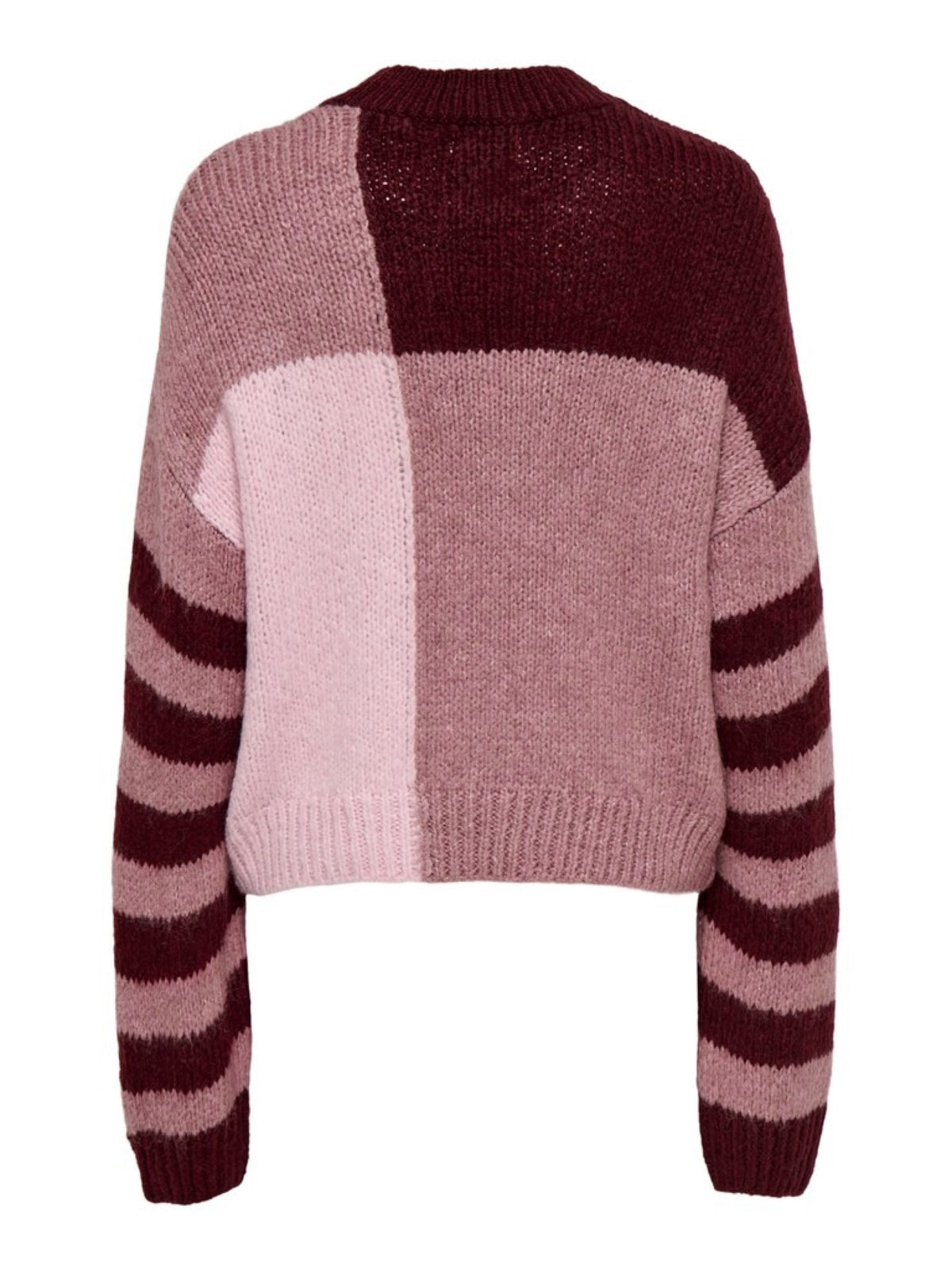 JDYKILIAN Pull color block à manches rayées — JDY — Tawny Port — packshot de dos 7 | Appart 17 Bruxelles