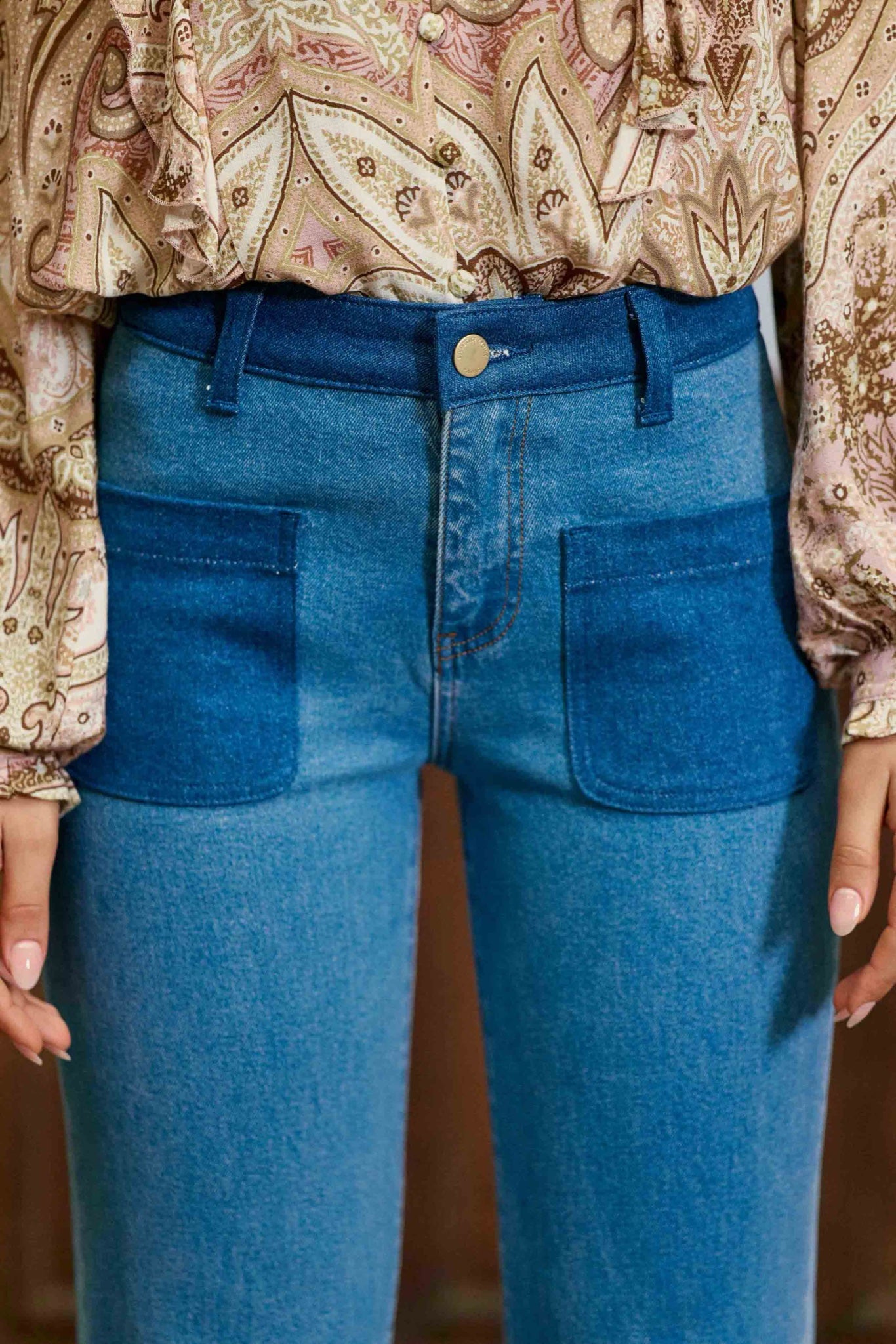 Jean flare Sonnya taille haute — Stone — vue 8