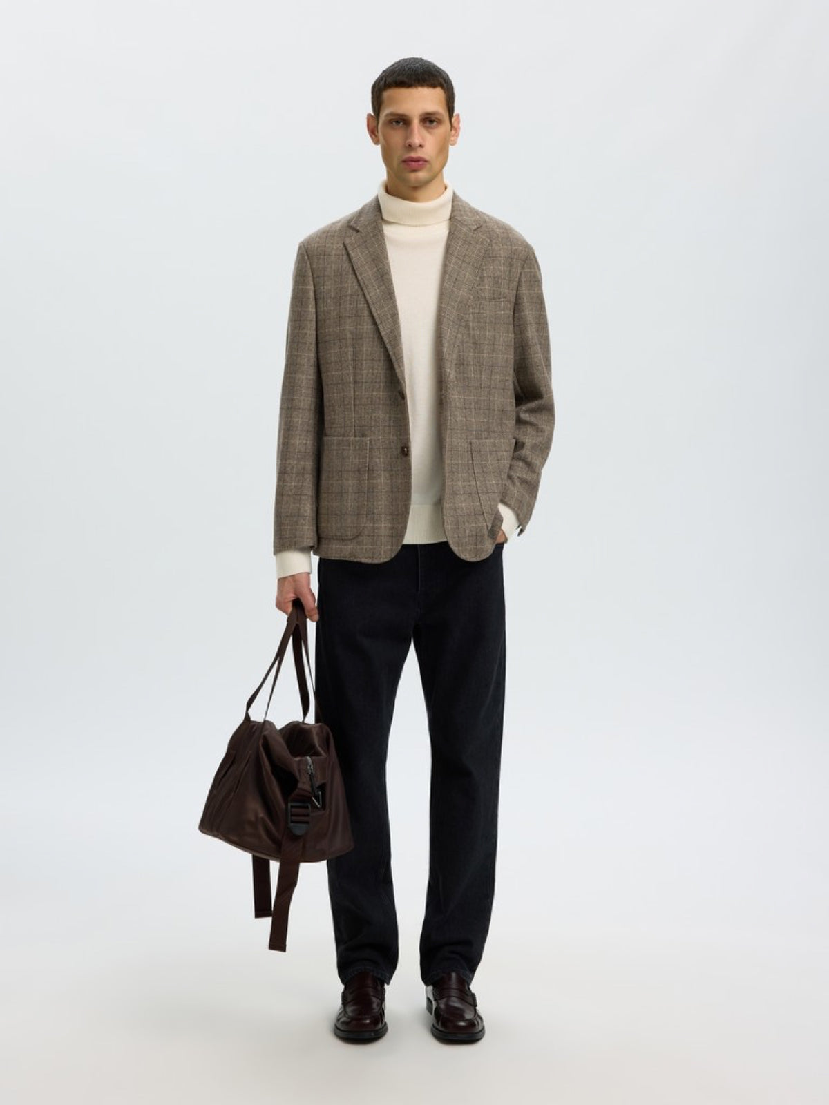 Selected Homme LANDON Blazer classique en laine à carreaux — vue 4