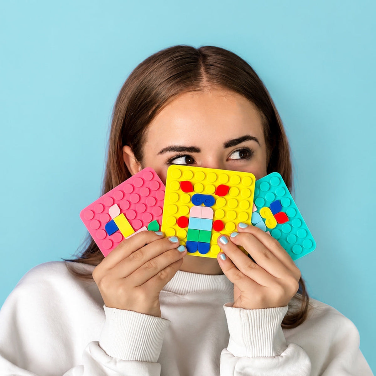 Silipop Pocket, jeu de mosaïque en silicone — SuperPetit — Rose — autre vue 3 | Appart 17 Bruxelles