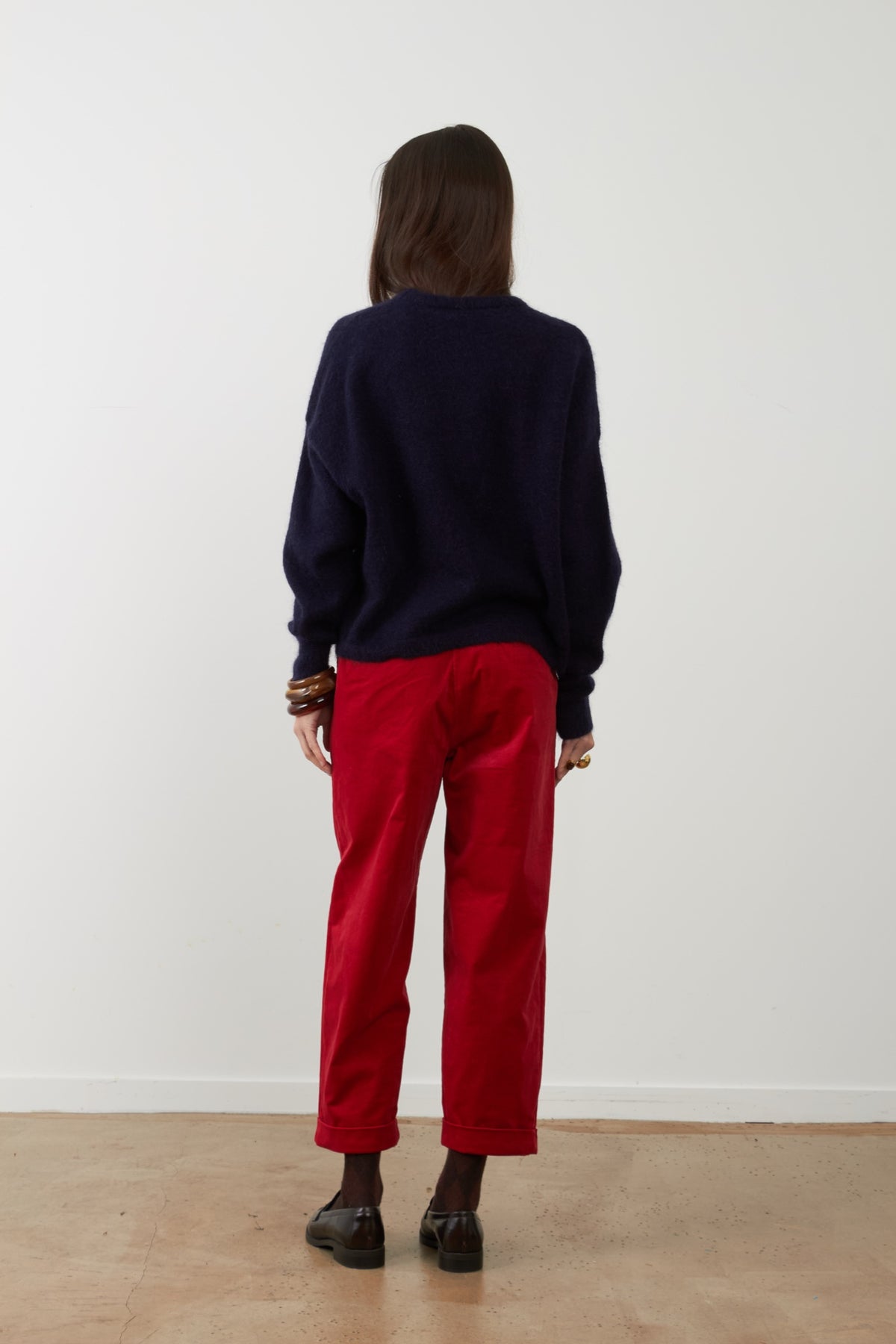 RANIA Pull en maille mohair — Navy — vue 3