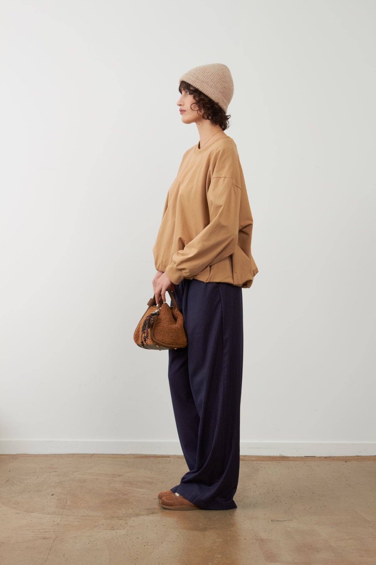 THELKA T-shirt en coton stretch — Beige — vue 4