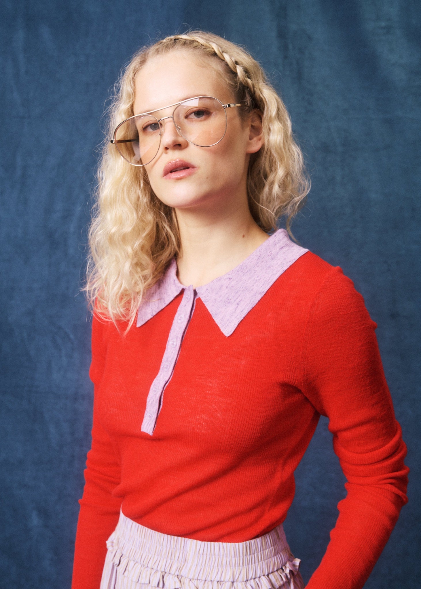 Polo Gabriella côtelé Rouge – FRNCH | Appart 17